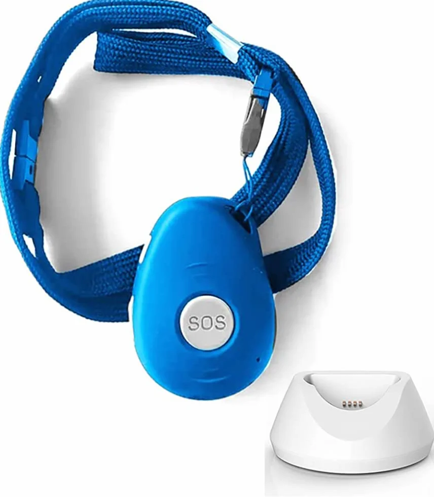 Vigilo + base di ricarica - Telesoccorso Anziani gsm, Allarme Manuale con Tasto SOS, Allarme Automatico per Caduta, localizzazione satellitare, Funziona con Una Normale SIM gsm Anche Ricaricabile.