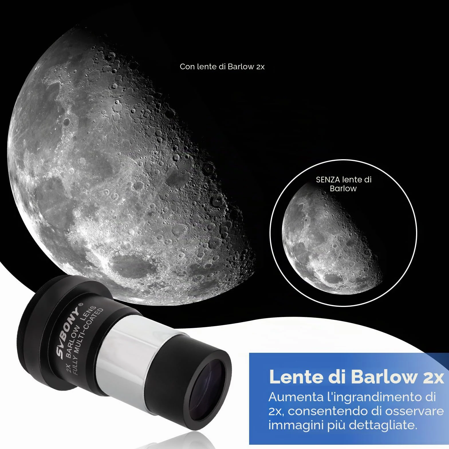 Svbony SV233 Oculare Telescopio Astronomico Kit, Oculare PLOSSL da 6 mm, 17 mm, 2 Lenti di Barlow, Filtro Lunare, Filtro ND4, Filtro Colorato 82A, con Borsa Portatile, per Pianeti Visivi Astronomici
