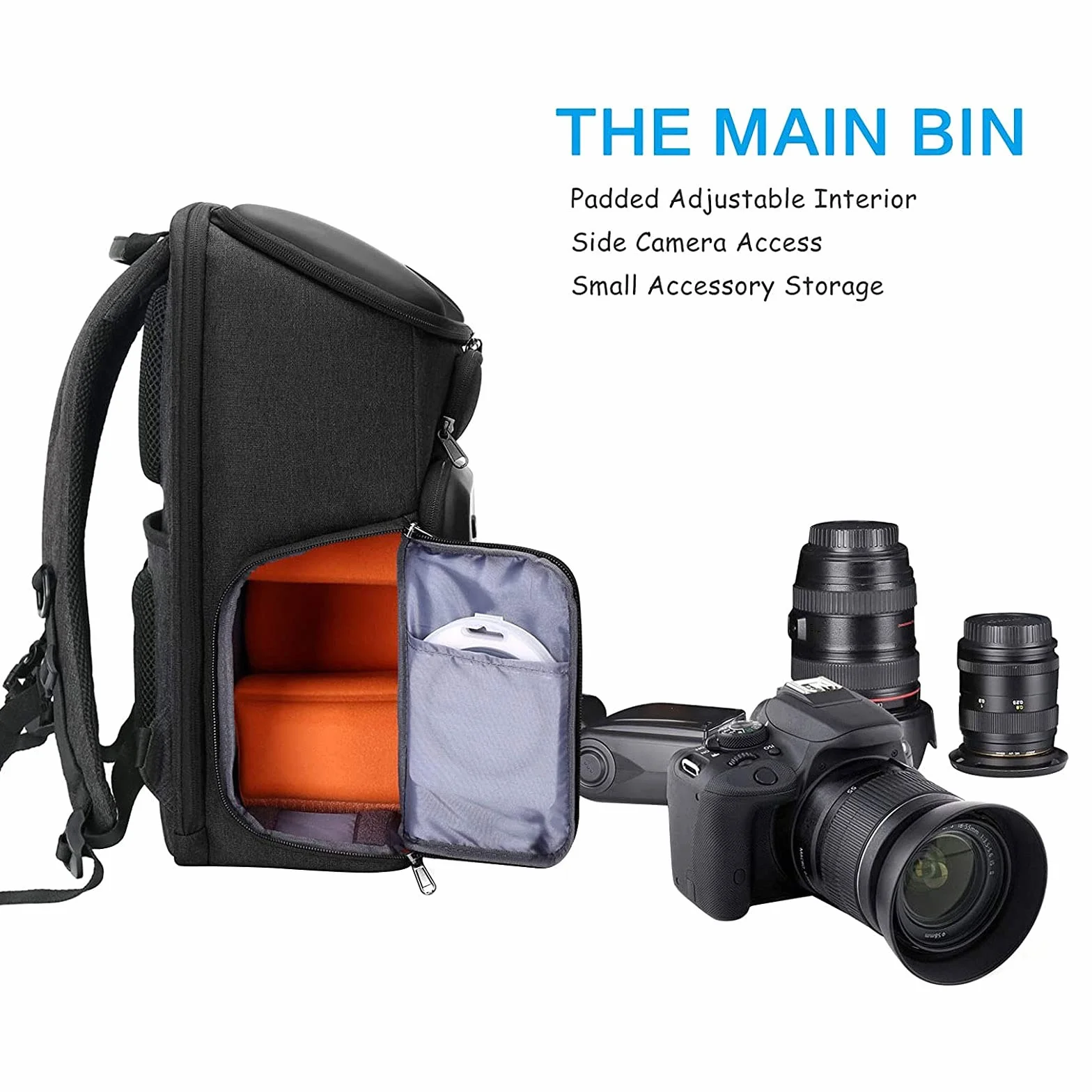 MOSISO Zaino per Fotocamera, DSLR/SLR/Mirrorless Impermeabile 17,3 Pollici Camera Custodia con Hardshell Anteriore&Vano Laptop&Holder Tripod&Rain Cover Compatibile con Canon/Nikon/Sony, Spazio Grigio