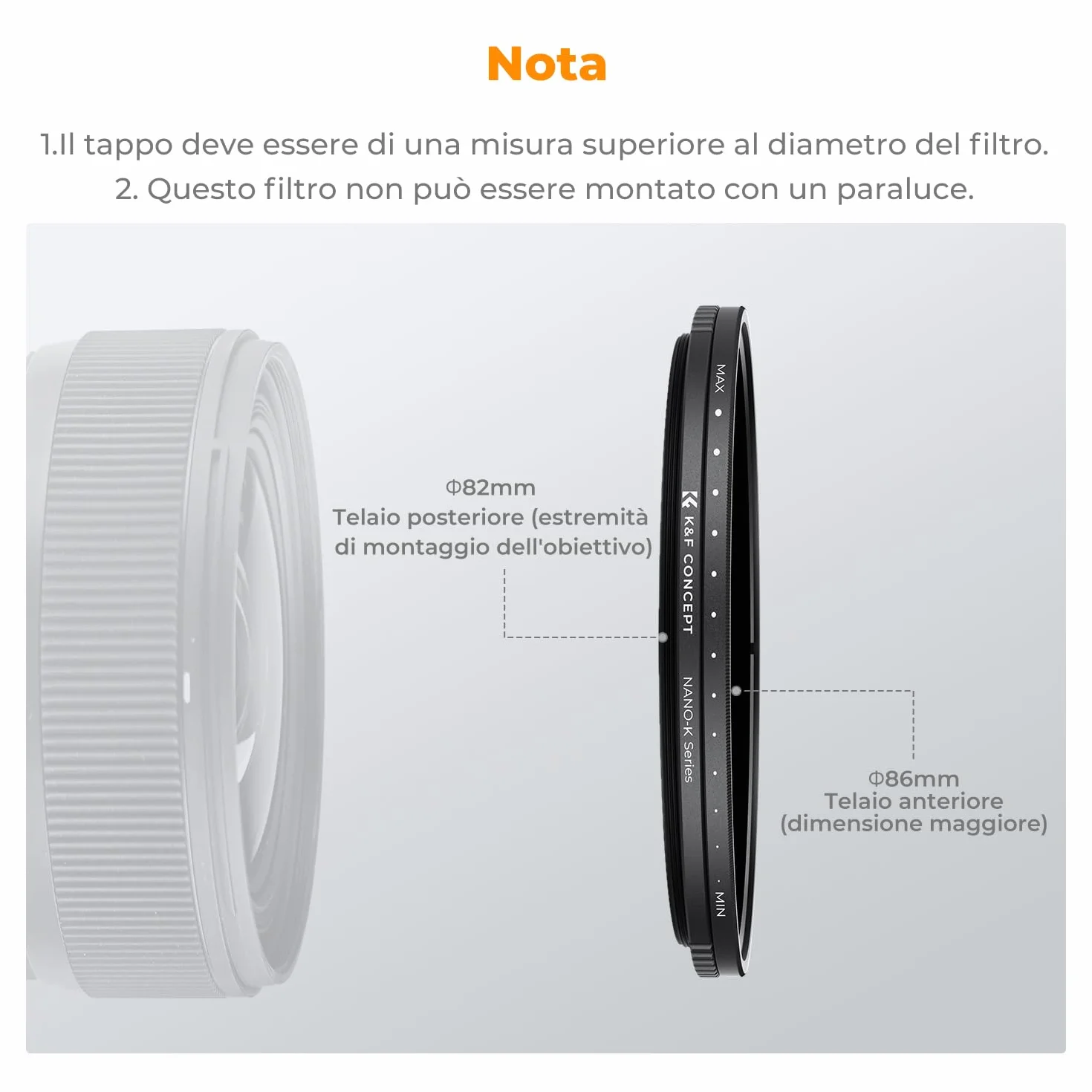 K&F CONCEPT Nano-Klear 62mm ND2-2000 (1-11 stop) Filtro Variabile, Filtro a Densità Neutra in Vetro Ottico Nano-Rivestimento a 18 Strati con 3 Panni per Pulizia