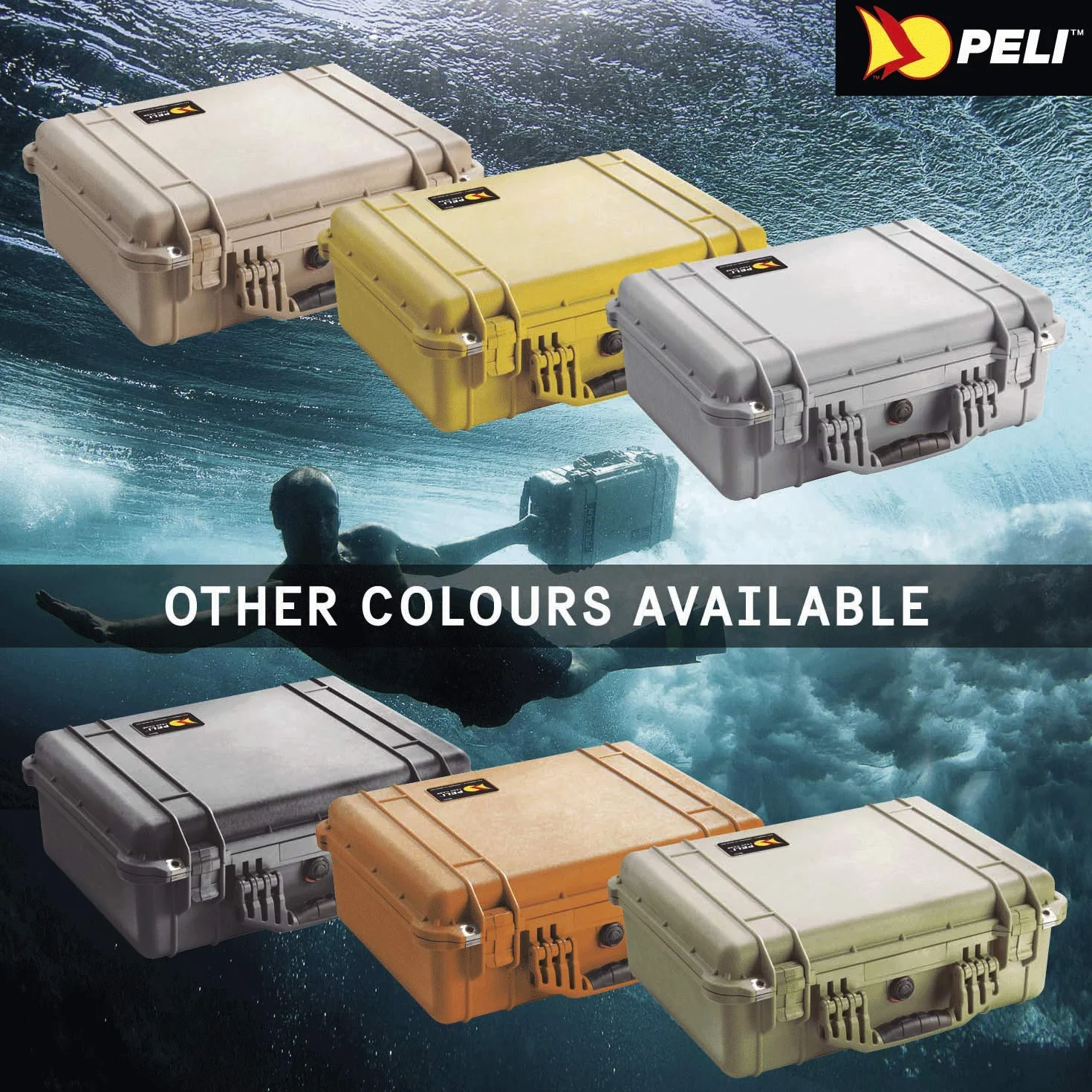 PELI 1520 Valigia protettiva resistente agli urti, IP67 Impermeabile e a prova di polvere, Capacità di 24L, Prodotto in Germania, Con Inserto in schiuma personalizzabile, Colore Grigio