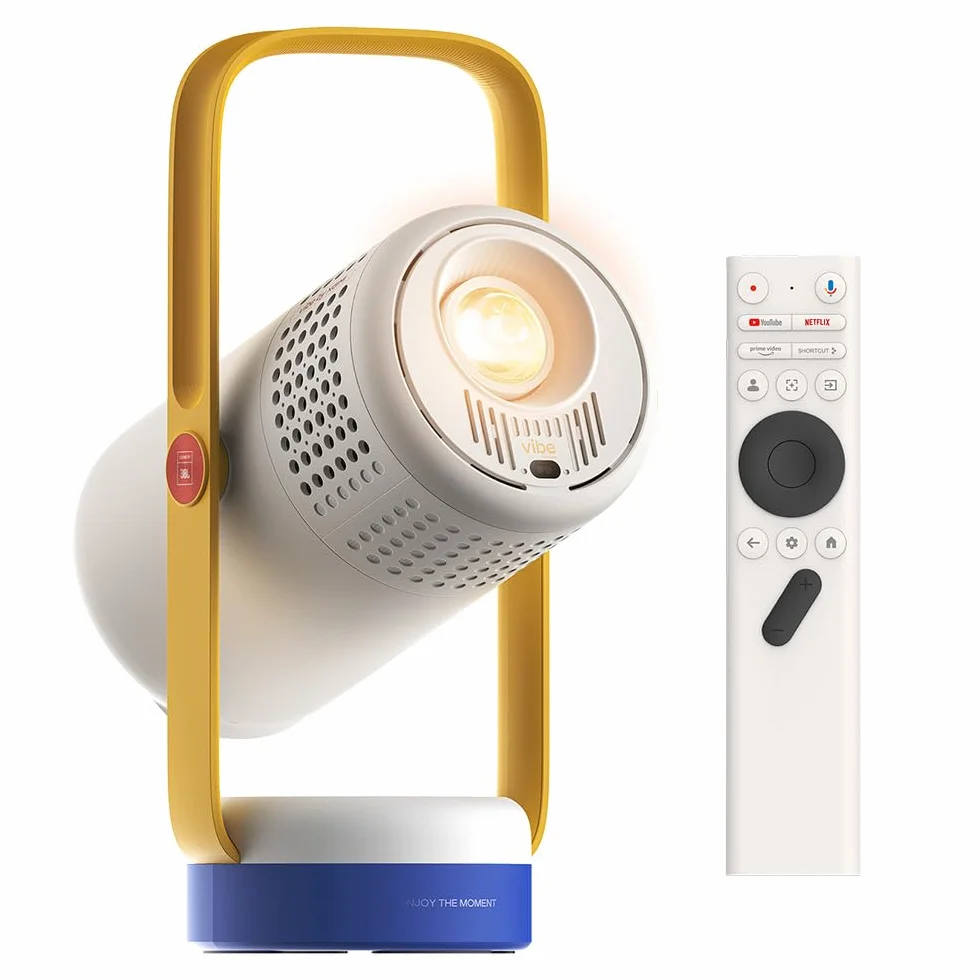 XGIMI Vibe One Proiettore Smart Mini Portatile 1080P, GTV con Netflix con Licenza, Batteria Integrata, Messa a Fuoco Automatica, Correzione Trapezoidale Automatica, Proiettore per la Casa (Blu Scintilla)