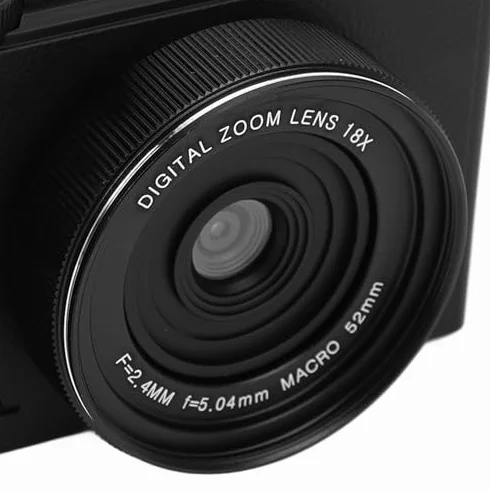 Fotocamera Digitale, Fotocamere 4K per Fotografia, Videocamera retrò da 64MP UHD 4K Zoom 18X Autofocus con Bilanciamento del Bianco, Scatto Continuo, Stabilizzazione e (BLACK)