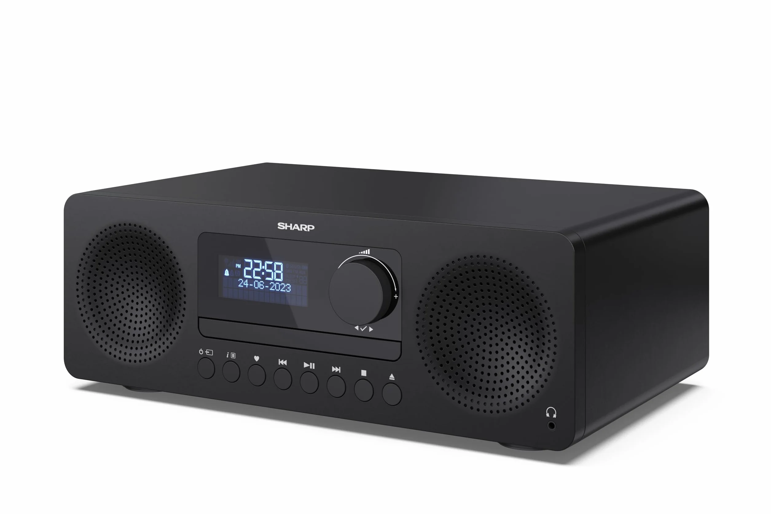 SHARP XL-B720D(BK) TOKYO, Sistema audio all in one con radio DAB+, FM, Bluetooth, CD-MP3, riproduzione USB, connessione cuffie e 60W, colore nero