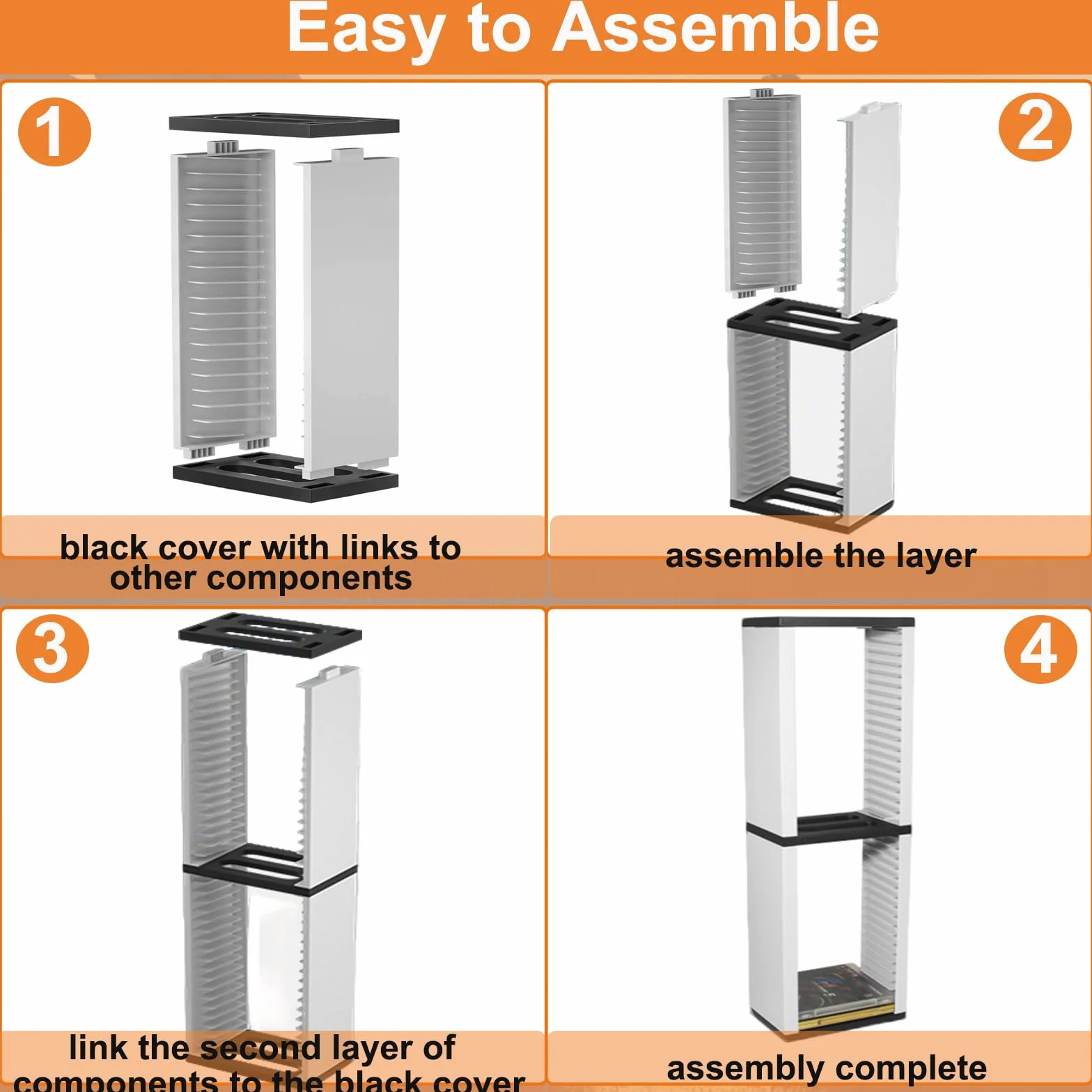 iFCOW Torre di Archiviazione per Giochi PS5, Porta Dischi con Scaffalo per 36 CD, Custodia e Supporto per PS5/PS4/Xbox Series X/Xbox one