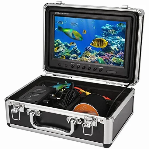 Videocamera per Pesca Subacquea 9 Pollici, Kit Videocamera HD per Pesca Subacquea 1000TVL con Cavo 30 Metri, Fischfinder Echolot per la Pesca Sul Ghiaccio Sul Fiume in