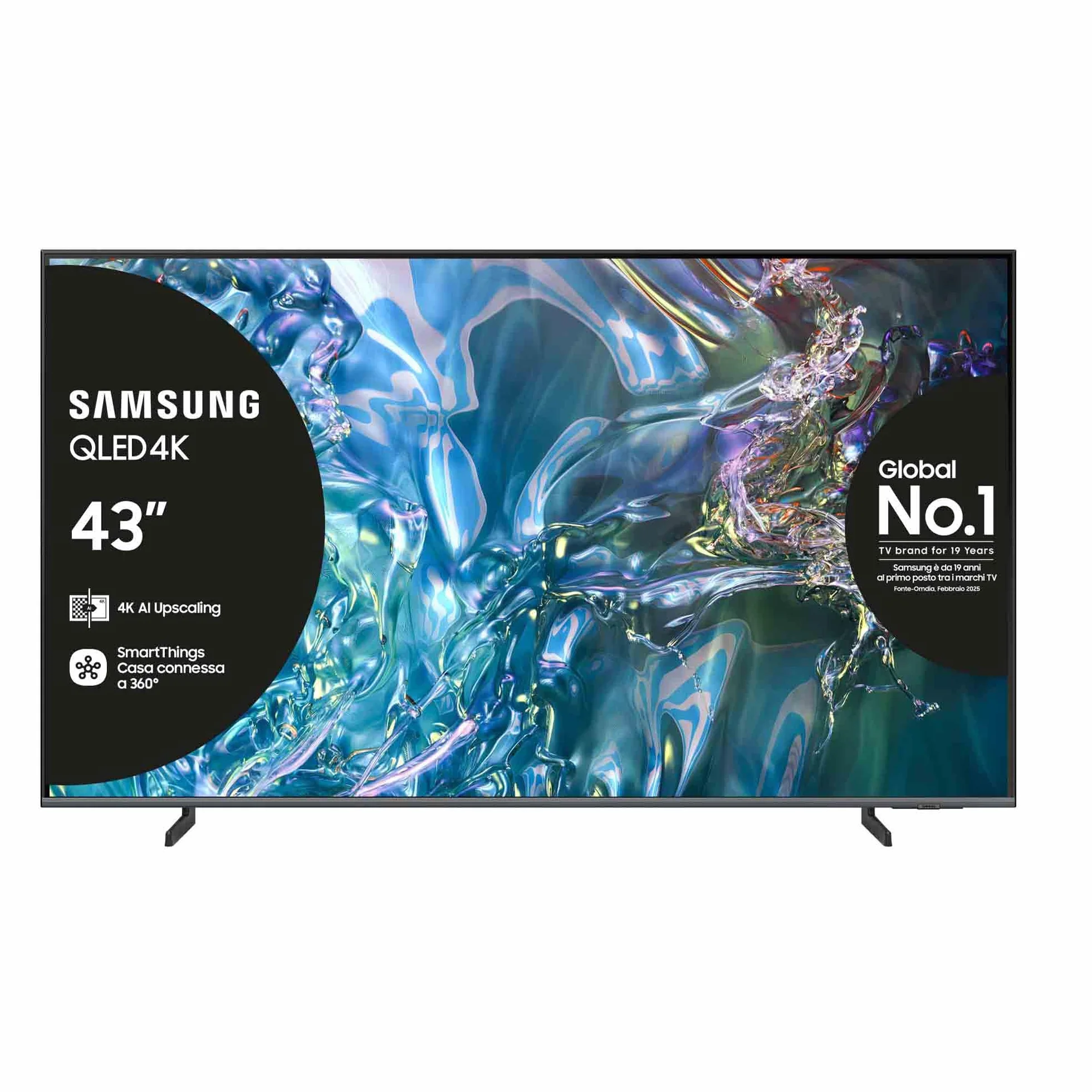 Samsung Smart TV 43" QE43Q64DAUXZT QLED 4K Upscaling, Processore Quantum 4K Lite, AirSlim Design, DVBT-2, Q-Symphony & OTS Lite, Gaming Hub, Ultimate UHD Dimming, Titan Gray 2024 [Amazon EXCL.]