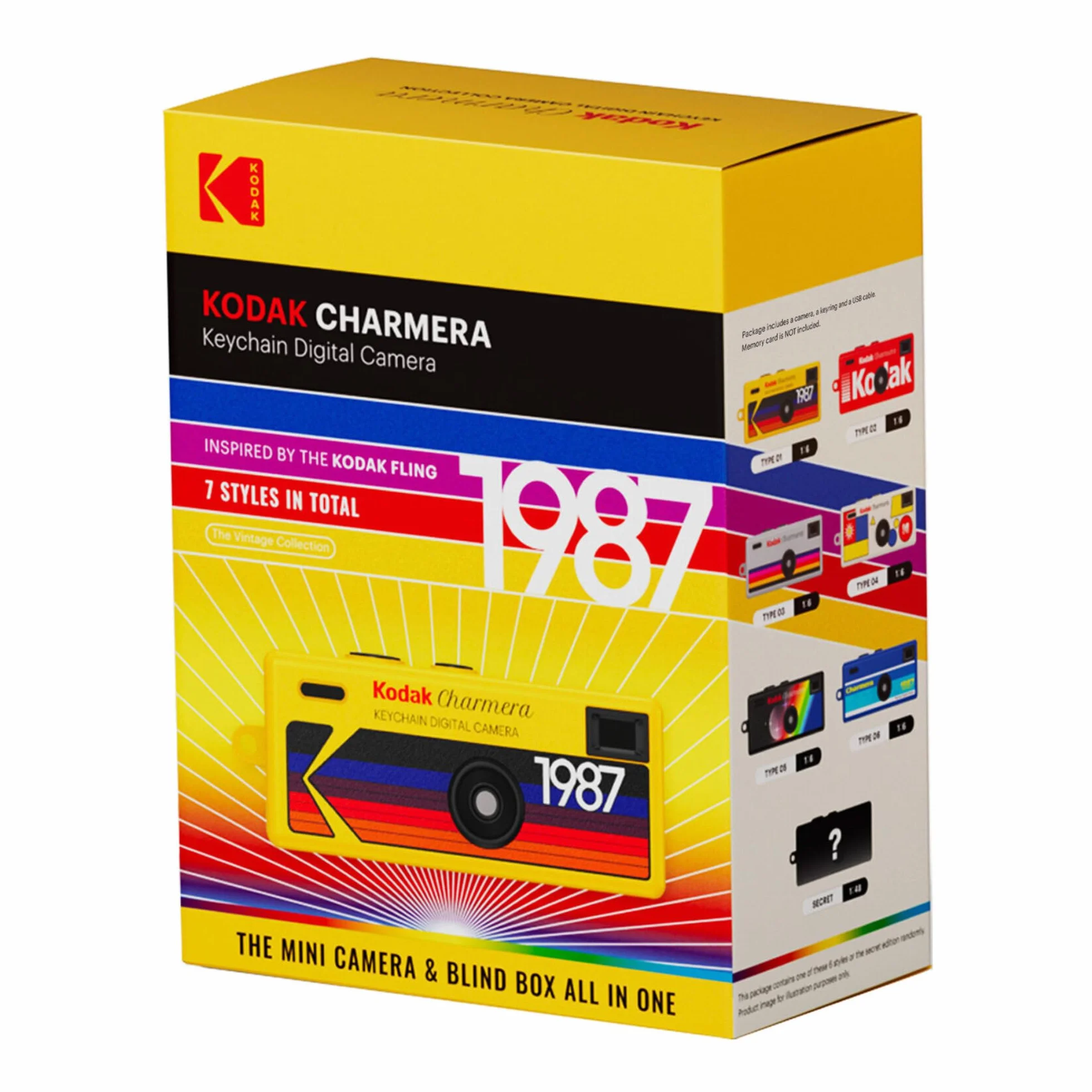 Kodak Charmera - Portachiavi con fotocamera digitale (scatola cieca di stile casual, singola fotocamera) con pacchetto di scheda di memoria da 32 GB (2 articoli)