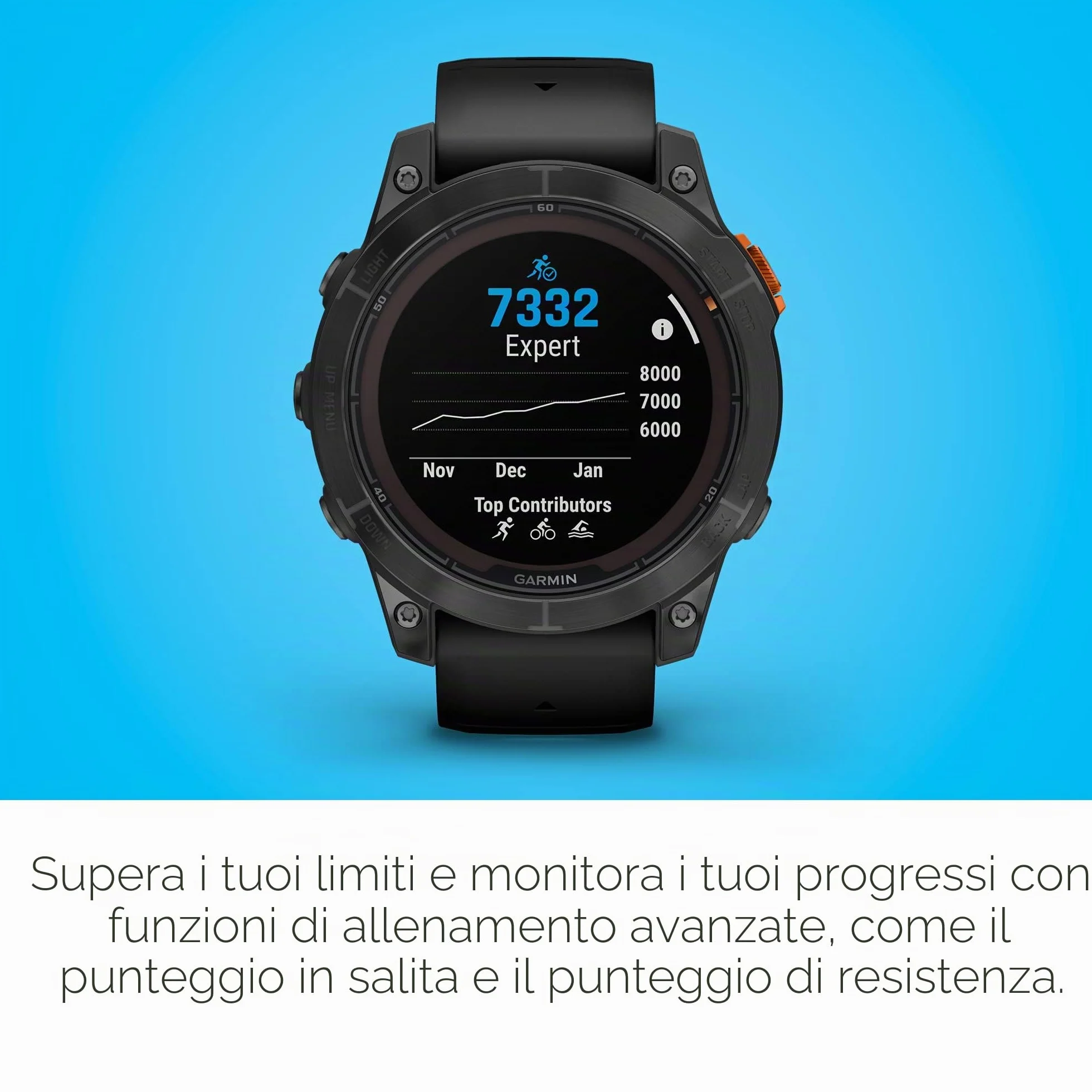 Garmin fēnix 7 Pro Solar, Smartwatch, Ricarica solare, 47mm, Torcia LED, Touchscreen 1,3", +30 Sport, GNSS multi-band, SpO2, Mappe, Musica, Autonomia 22 giorni (Slate Gray & Black) (Ricondizionato)