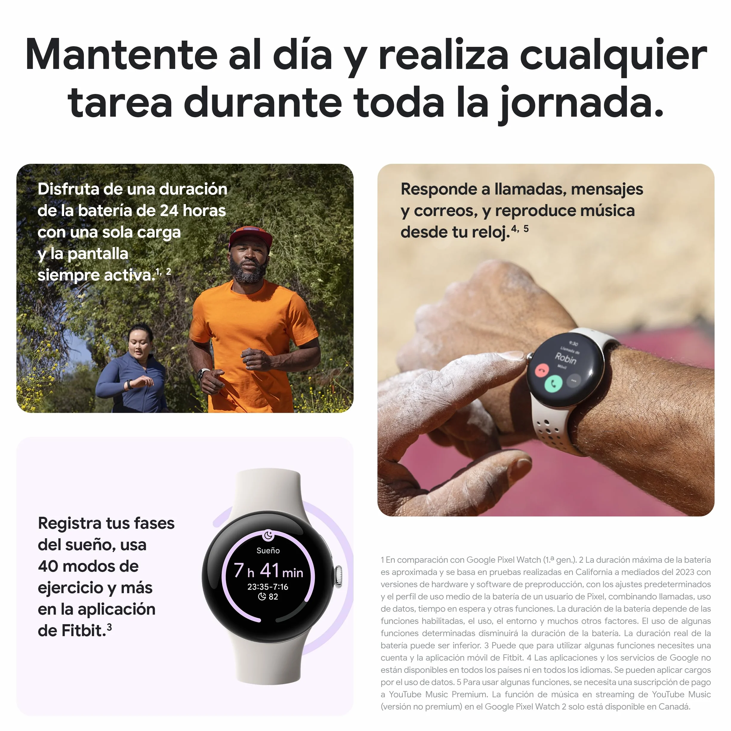 Google Pixel Watch 2 con cardiofrequenzimetro Fitbit, gestione dello stress e sicurezza, smart watch Android, cassa in alluminio nero opaco, ossidiana, WiFi (rinnovato)