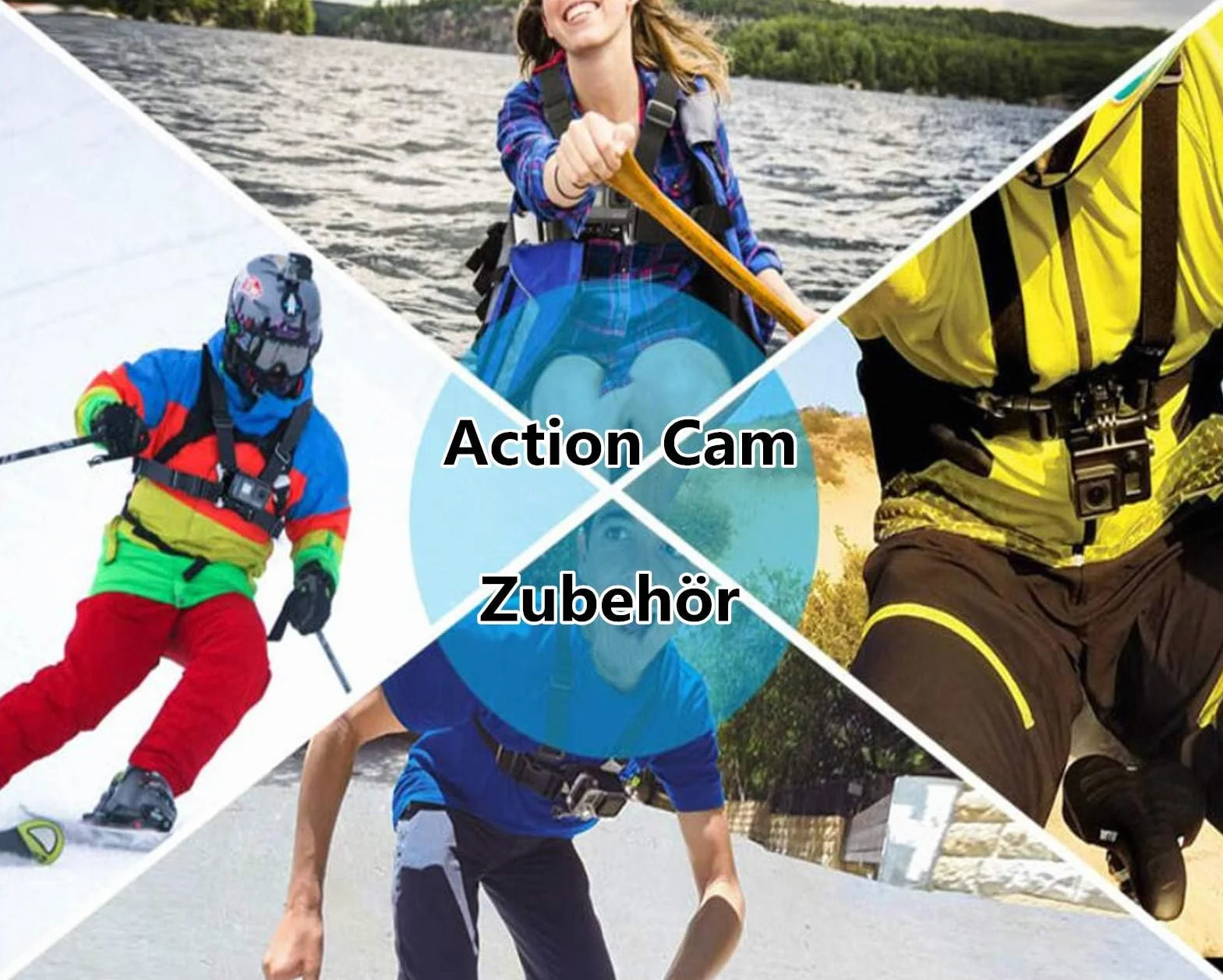 DIKER Kit Accessori per Action Cam 70 in 1, Compatibile con Gopro Hero 13 12 11 10 9 8 DJI AKASO OSMO Insta360 SJCAM Action Cam, per ciclismo, corsa, skateboard, arrampicata