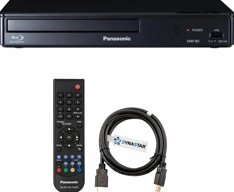 Lettore Blu-ray senza regioni, compatibile con lettori Blu-ray Panasonic DMPBD e DVD, senza regioni, senza zone, bundle con HDMI da 1,8 m