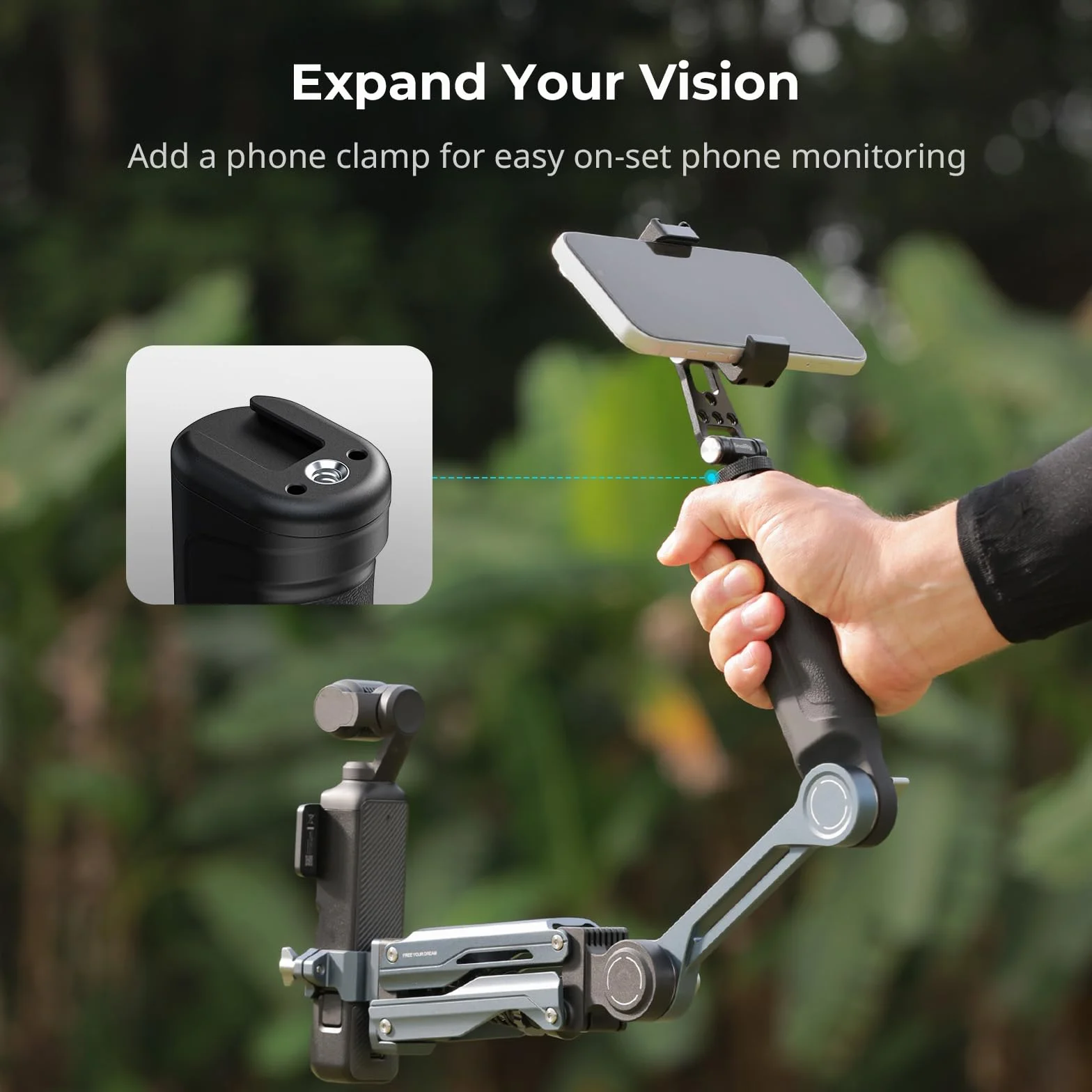 SMALLRIG Braccio ammortizzatore portatile con sistema di smorzamento a molla e idraulico, accessorio per action camera per DJI Osmo Pocket 3/4, per GoPro HERO13 per Insta360 X5/4/3-5508