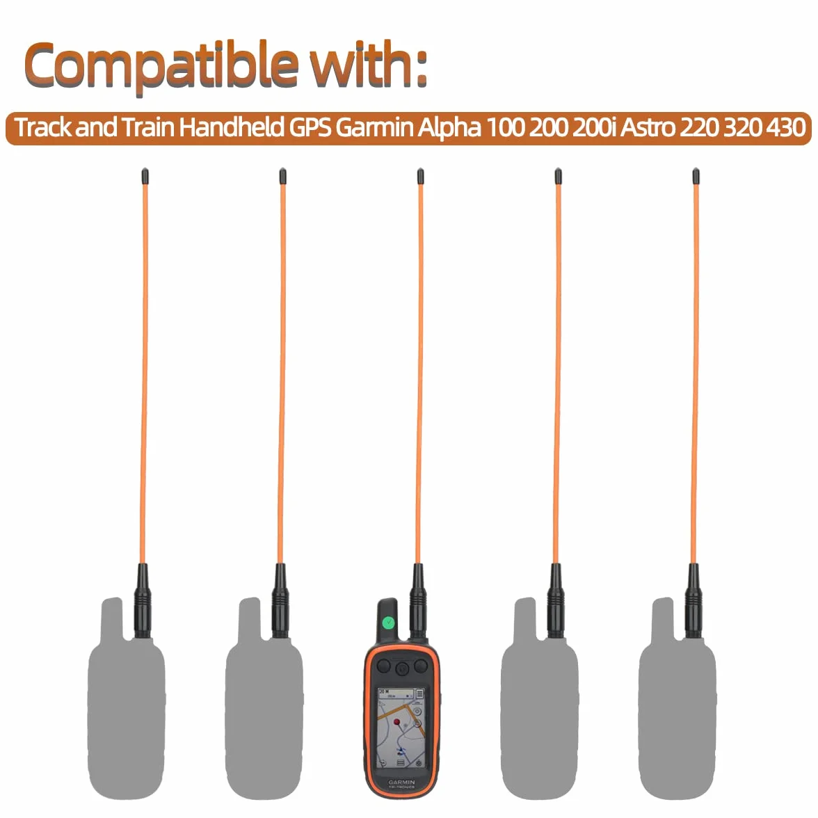Estesa Lungo Raggio Flessibile Ricevitore Arancione Antenna Aggiornamento 15 "Frusta Antenna per Garmin GPS Alpha 100 200 Astro 220 320 430, Roniware
