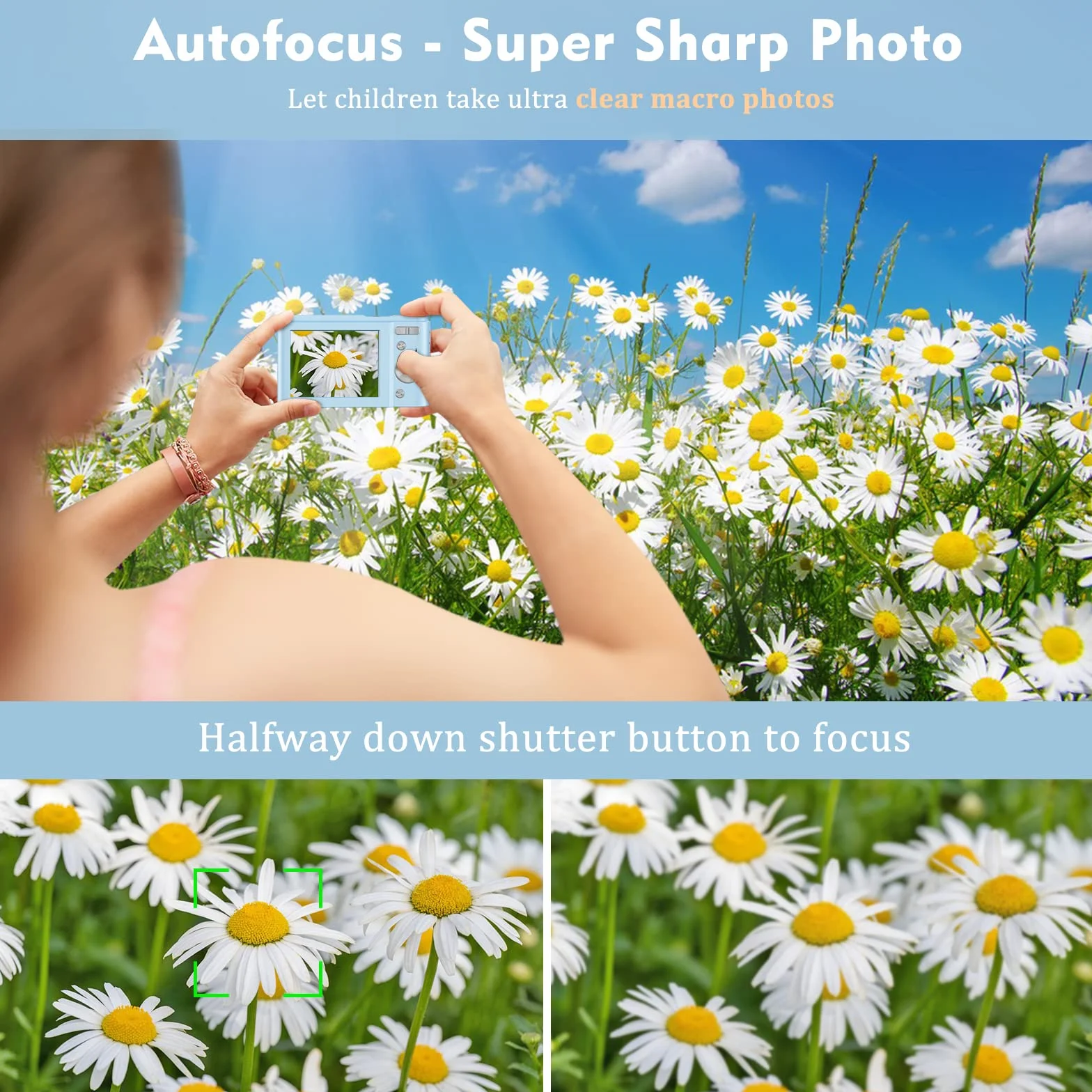Fotocamera Digitale Autofocus con 32G Scheda 1080P 48MP Compatta 16X Zoom Stabilizzazione Immagine Fotocamere Digitali Favorire Hobby per Bambini/Studenti