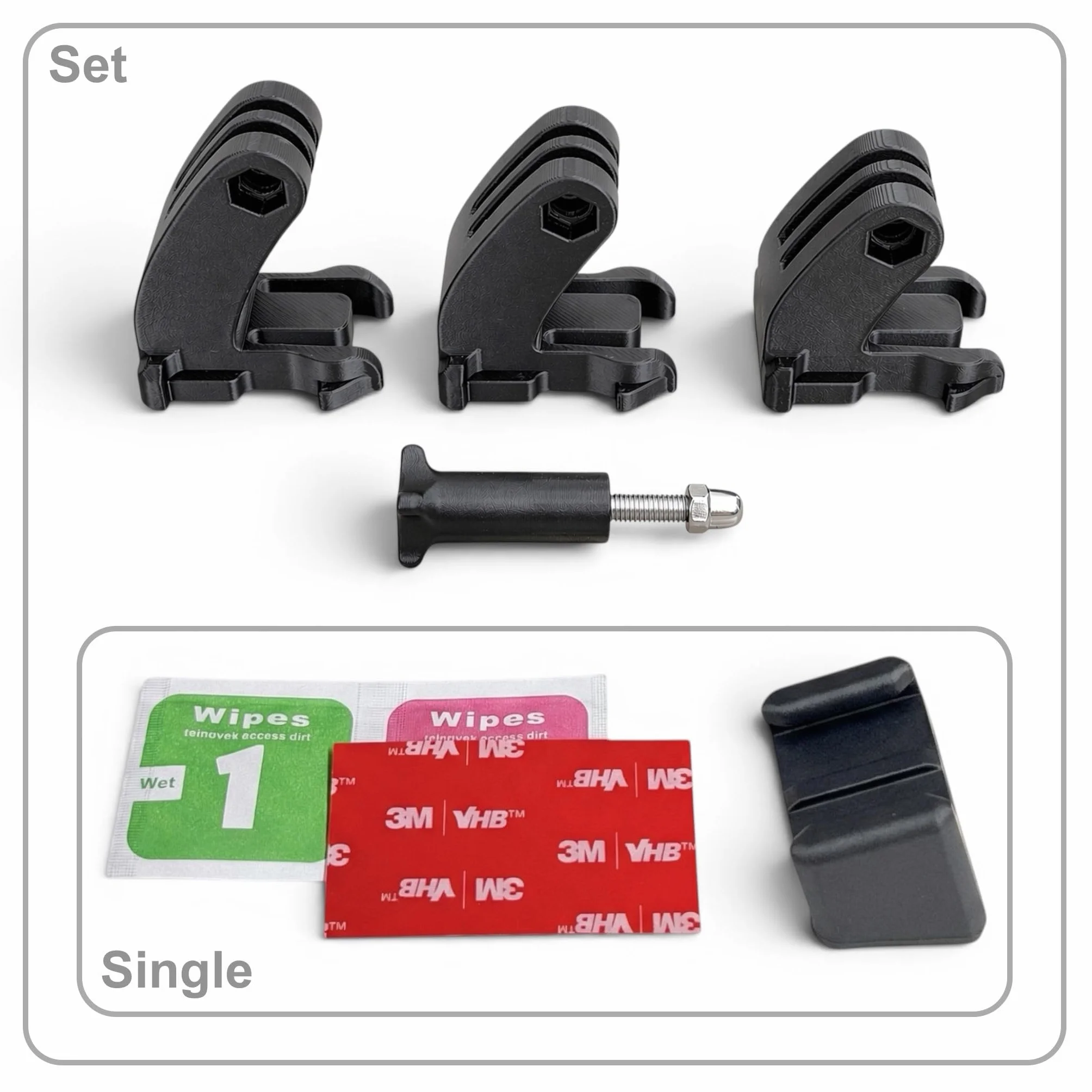 Action Cam Chin Mount per caschi da moto, compatibile con GoPro, DJI, Insta360 (Set, Scorpion EXO-1500)