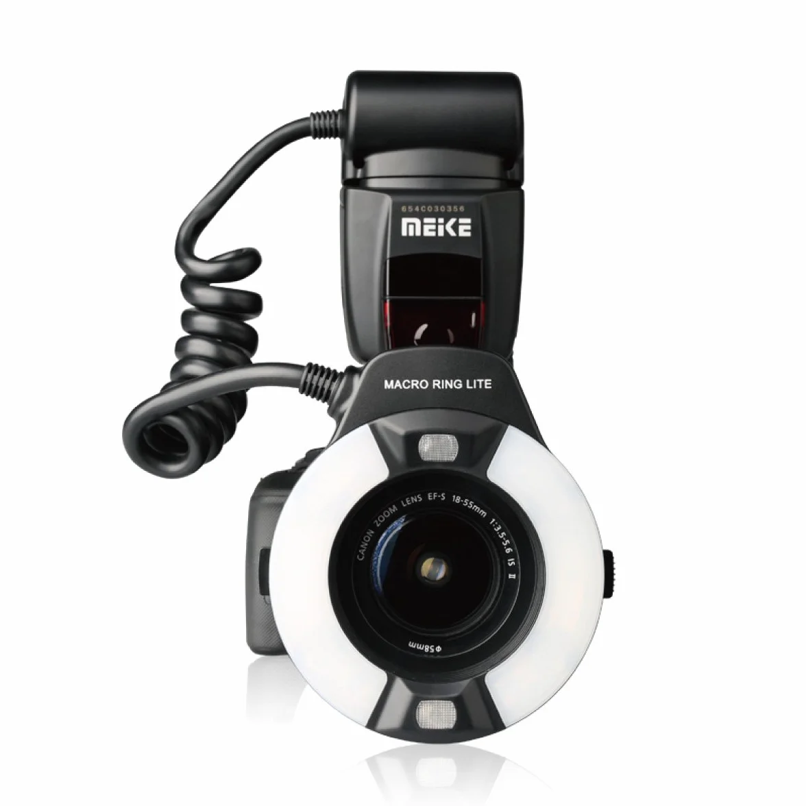 MEKE MK-14EXT-C E-TTL Anello flash macro LED con lampada LED AF Assist per EOS 4000D 70D 77D 80D Rebel T7i T6i T6s T6 T5i T5 T4i T3i SL2 e altre fotocamere DSLR EOS con supporto