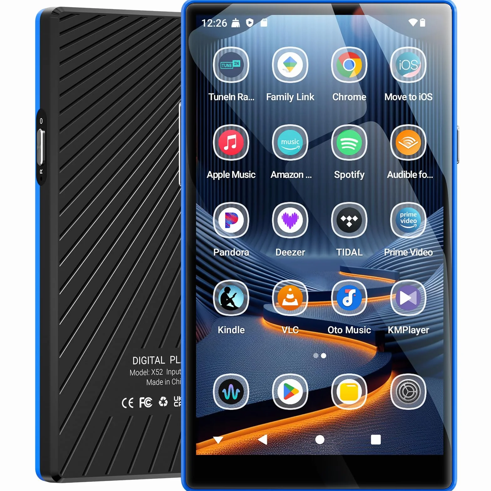 MECHEN 160GB Lettore MP3 con Spotify, 5 Pollici Lettore MP4 Android Bluetooth Wi-Fi, Controllo Parentale, Radio FM, Compatibile con Amazon Music Deezer Audible (X52)