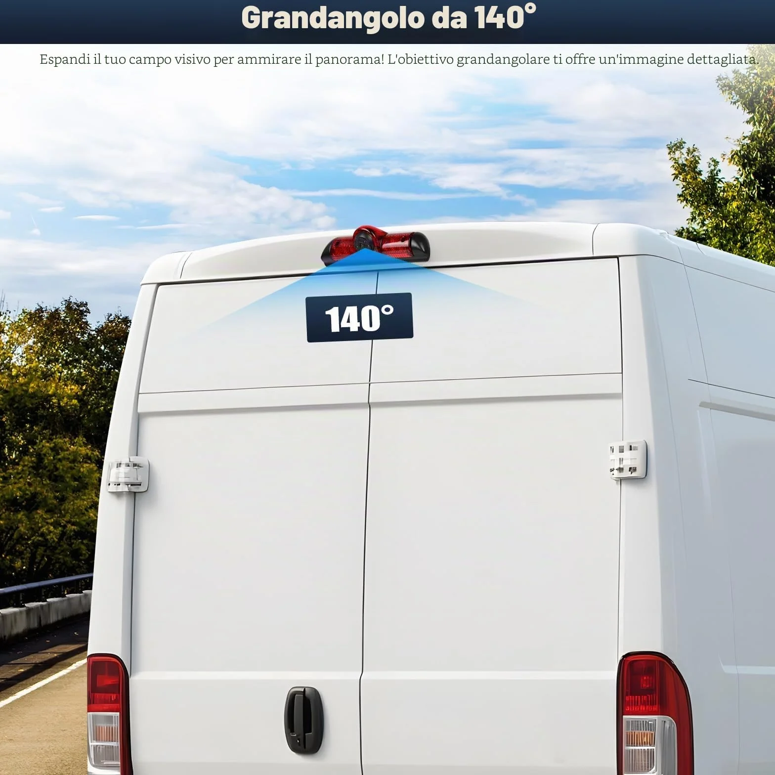 CAMECHO Kit Camera di Retromarcia Integrata nel Fanale Stop | AHD 720p/CVBS, IP67 & 10M Cavo | Compatibile FIAT Ducato late 3 gen 2006-2017 / Peugeot Boxer 2006-2017/ Citroen Jumper 2006-2017