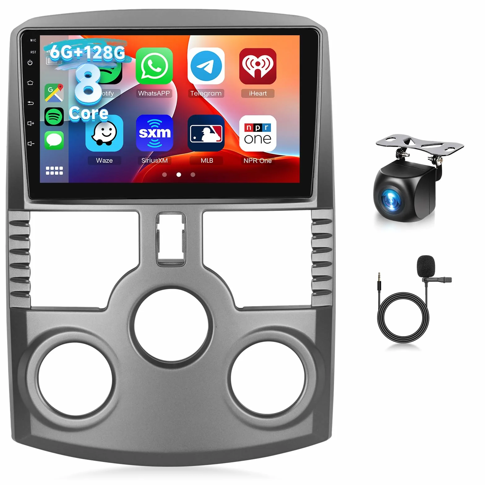 Hodozzy 6G+128G 8-Core Autoradio per Toyota Rush Daihatsu Terios 2006-2016 Android Autoradio Bluetooth GPS, 2 Din 9 Pollici Touchscreen CarPlay Android Auto Wireless, WiFi DSP Radio FM RDS Telecamera