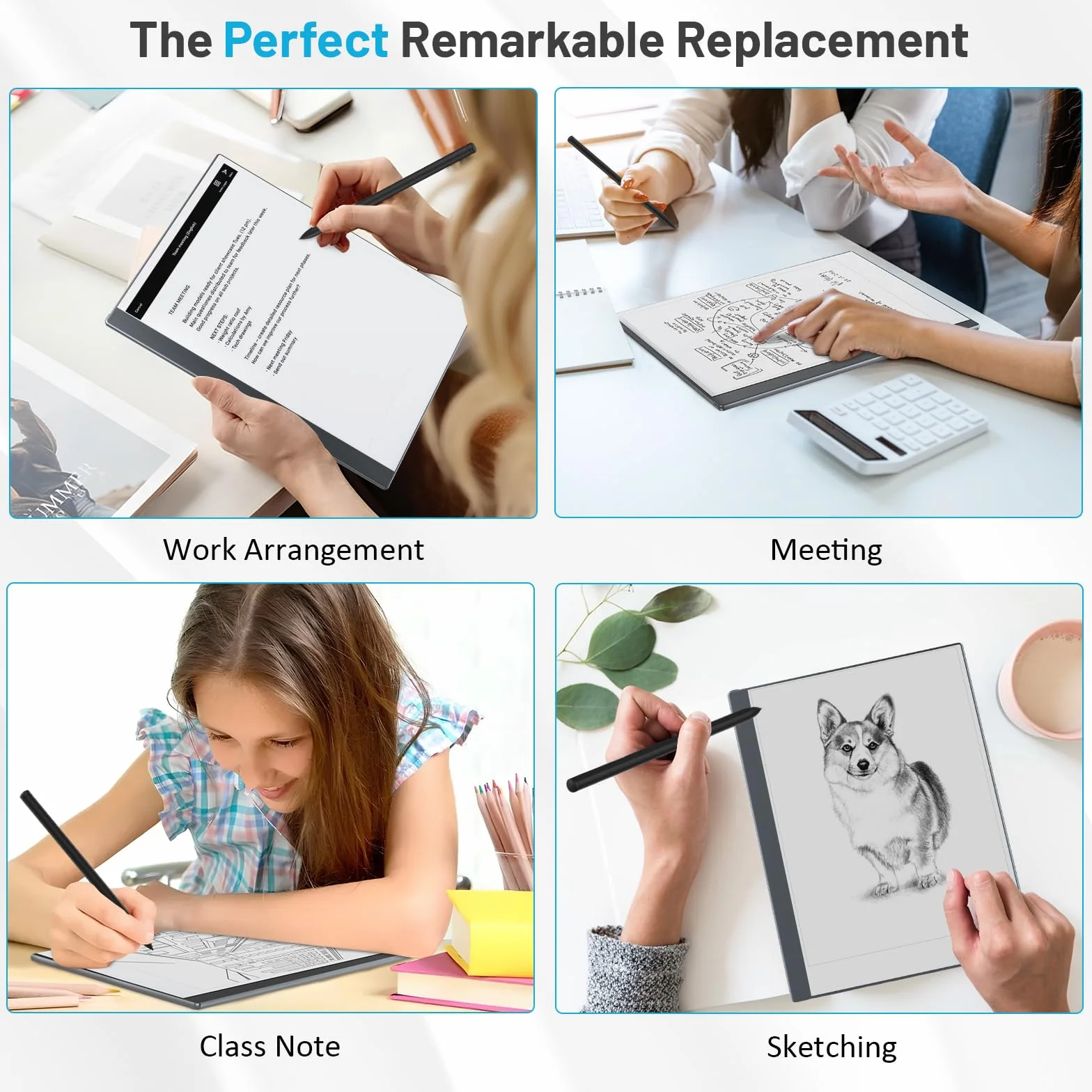 TiMOVO Penna Magnetica EMR Compatibile con Remarkable 2 con Gomma, Penna Digitale per Remarkable con 4096 Sensibilità alla Pressione, Rifiuto del Palmo, Inclinazione per Remarkable/Kindle Scribe, Nero