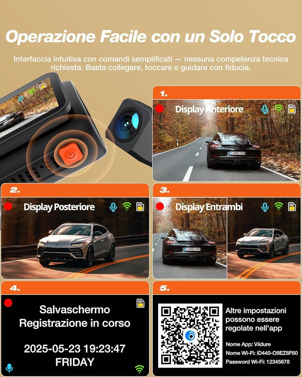 iZEEKER 4K Dash Cam Auto, WiFi 6 Dashcam Auto con Scheda SD 32G, Doppia Dash Cam 4K+1080P, Display IPS da 2,99", APP, Visione Notturna, Sensore G, Registrazione in Loop, Modalità Parcheggio 24H
