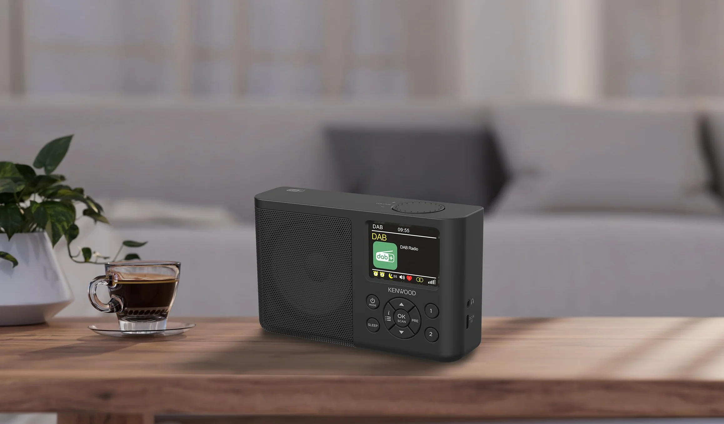 Kenwood CR-M33DAB-B - Radio portatile DAB+ con Bluetooth, batteria agli ioni di litio integrata e display a colori da 6,1 cm, porta di ricarica USB-C, uscita cuffie (stereo), nero