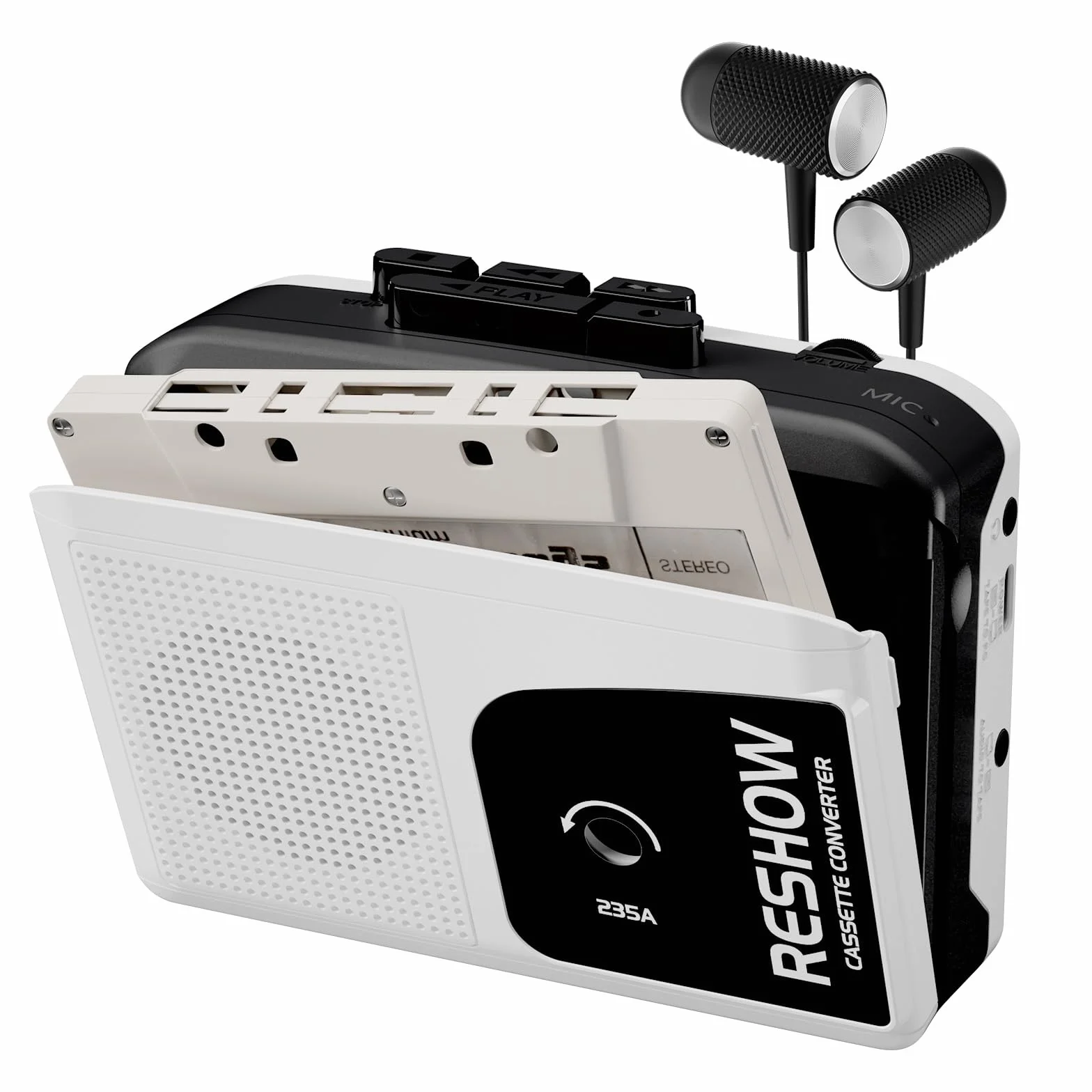 Lettore cassette portatile Nero convertitore nastro MP3 USB registrazione musica