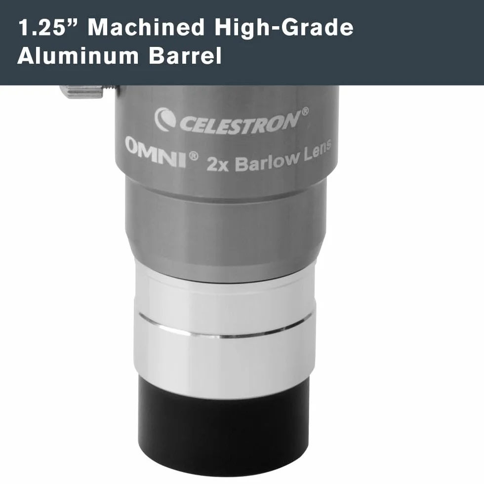 Celestron 93326 Omni Lente di Barlow, Argento, 2 x 1,25’’