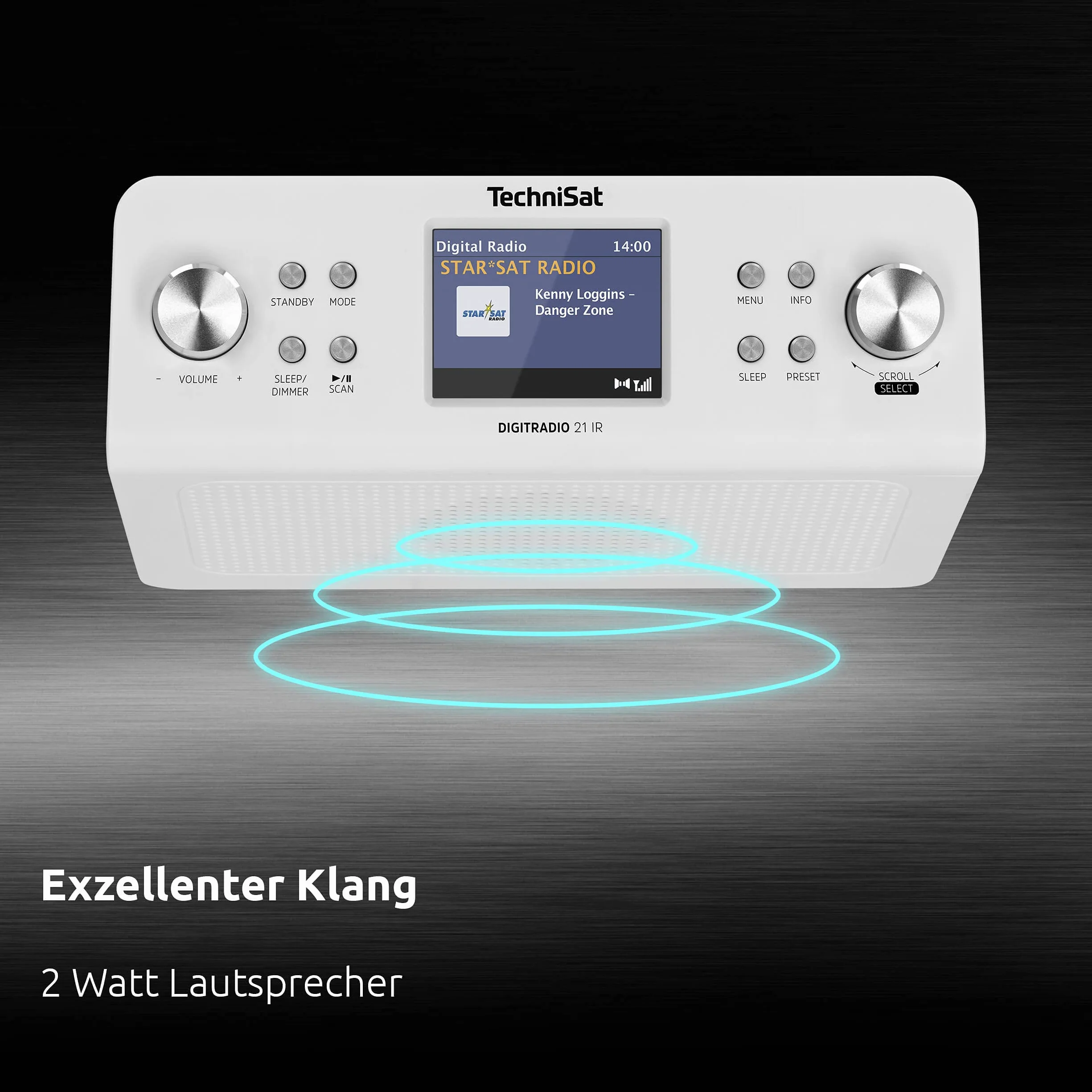 TechniSat DIGITRADIO 21 IR Radio da cucina sottobanco DAB+ FM Internet Bluetooth 2W 2,8" bianco
