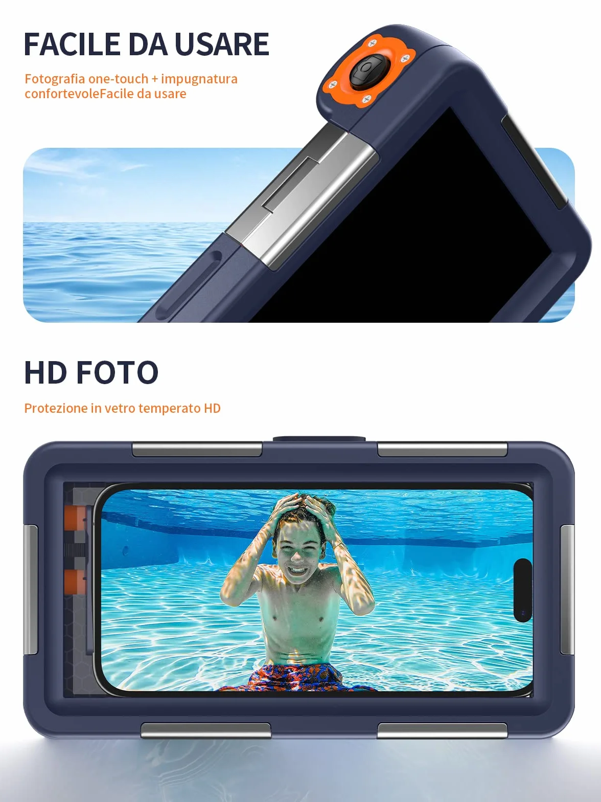 Custodia Impermeabile IP68 15M per iPhone Samsung Huawei Xiaomi 6,9 Pollici Snorkeling Surf