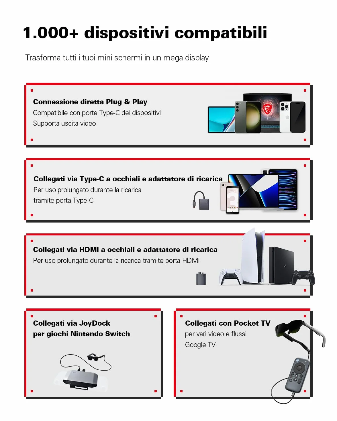 RayNeo Air 3s Occhiali AR/XR, Display HueView 201" 120Hz FHD, Dispositivo video AR portatile per iPhone 16/15, Android, Mac, Switch, PS5, Steam Deck – Teatro indossabile di prossima generazione