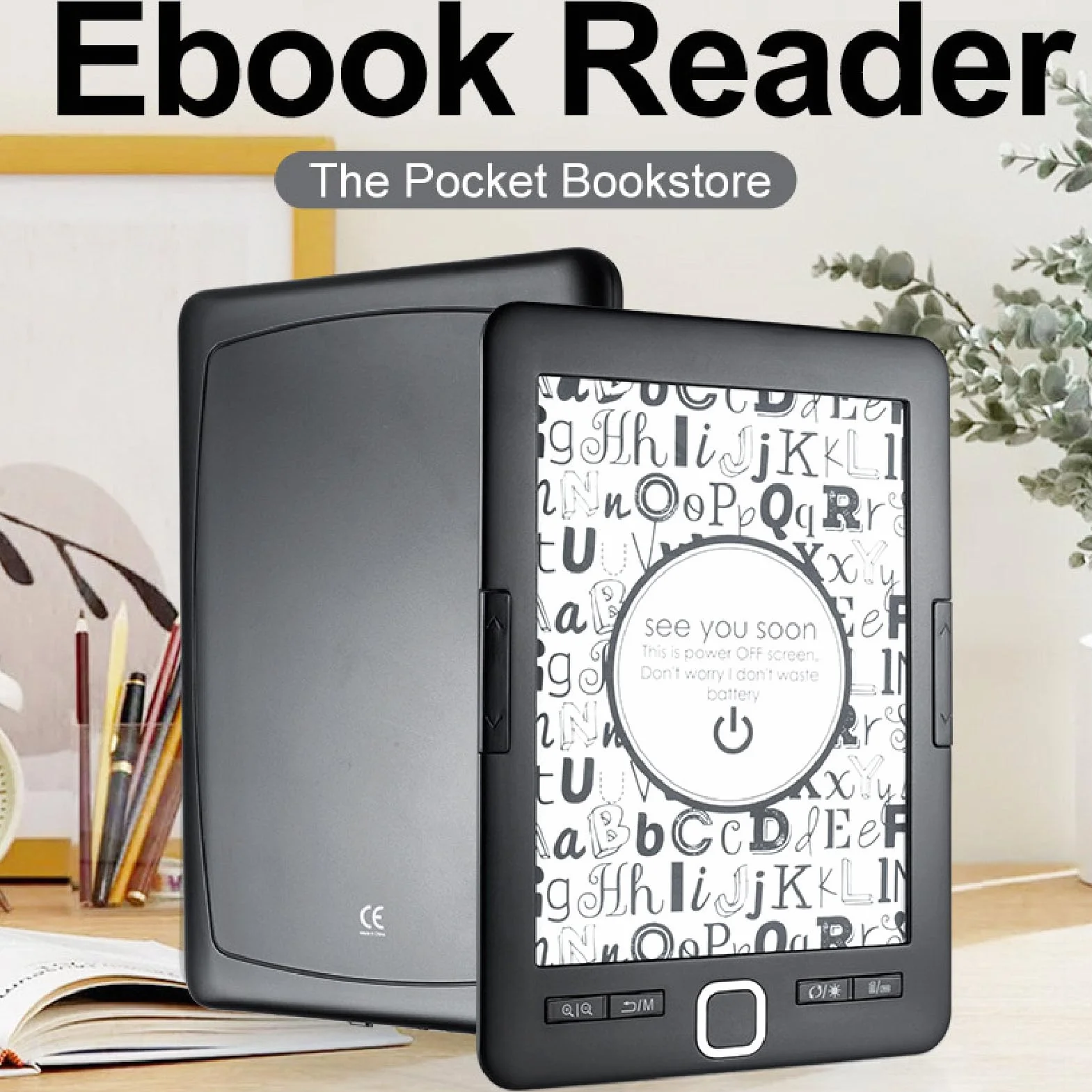 E Reader, Schermo di Inchiostro HD da 6 Pollici E Reader Libro con Spazio di Archiviazione da 8 GB, Supporta più Formati di Immagini di Testo, Antidicale E Lettore E per gli