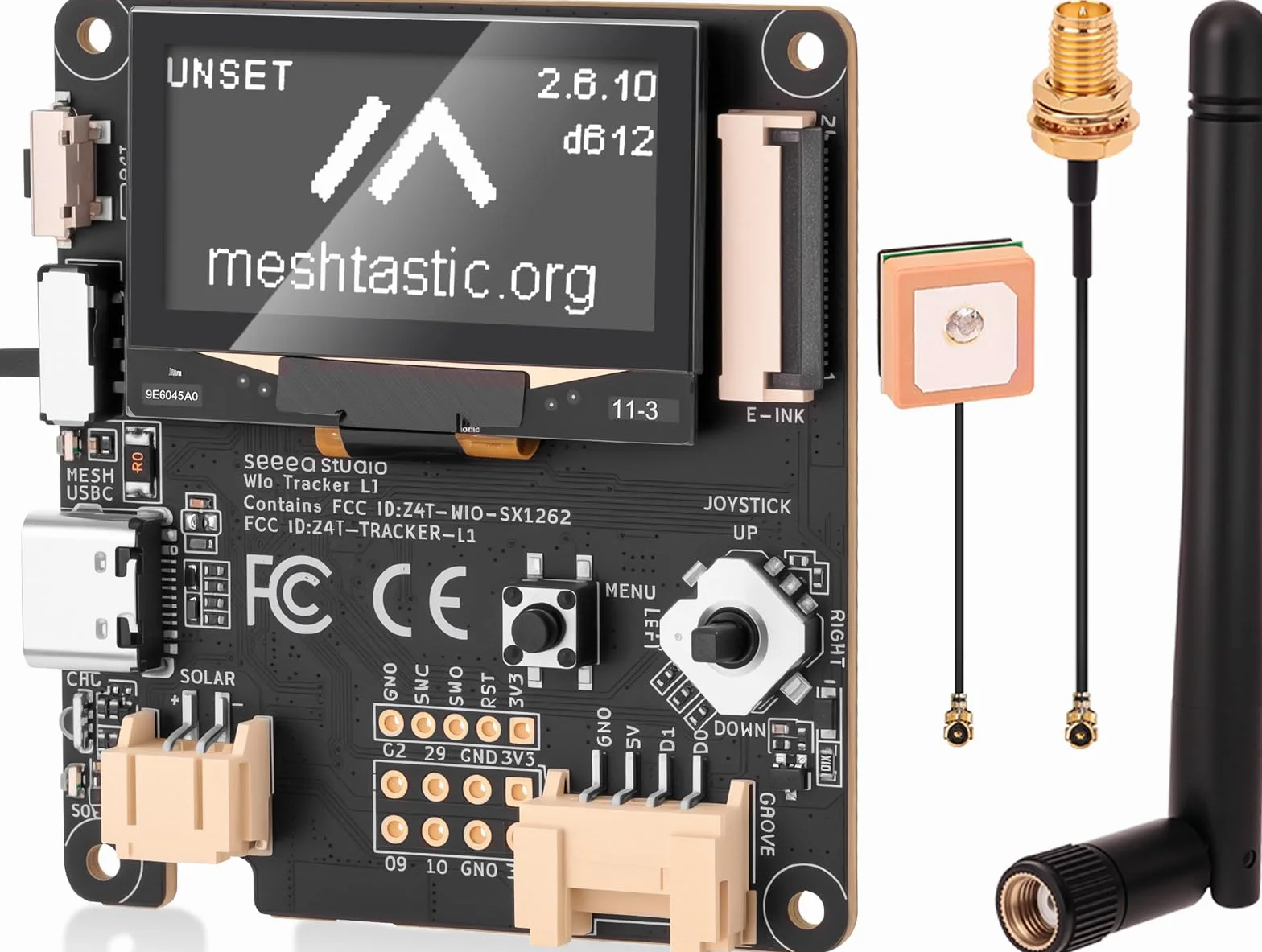 Wio Tracker L1 Development Board Wio SX1262 nRF52840 modulo per Ar duino Meshtastic LoRa, dente blu 5.0 GPS GNSS, 1.3 "OLED, supporto batteria tipo C e carica solare, efficienza energetica e ricca