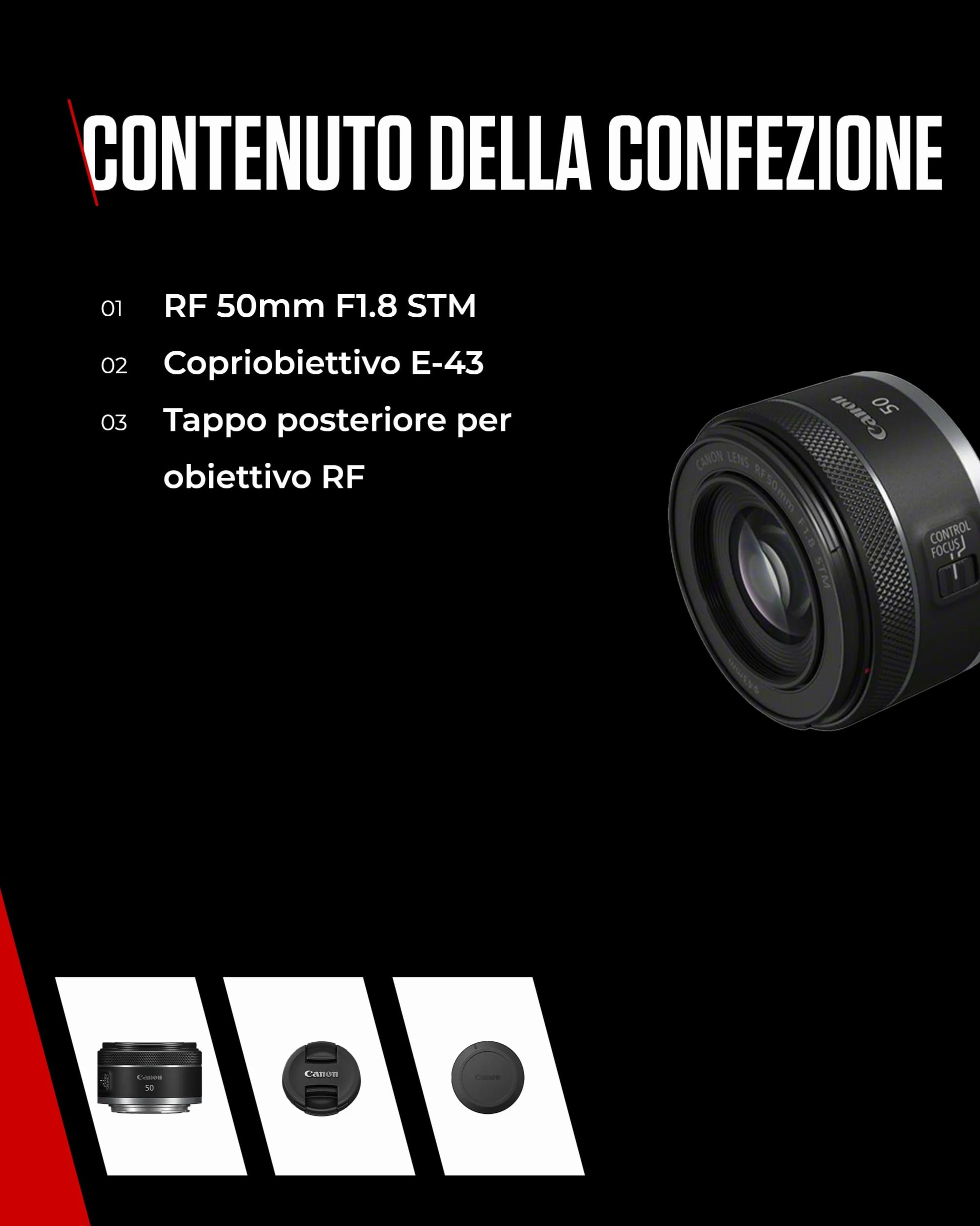 Canon Obiettivo RF 50mm F1.8 STM Compatto e Leggero per Fotocamere EOS Serie R