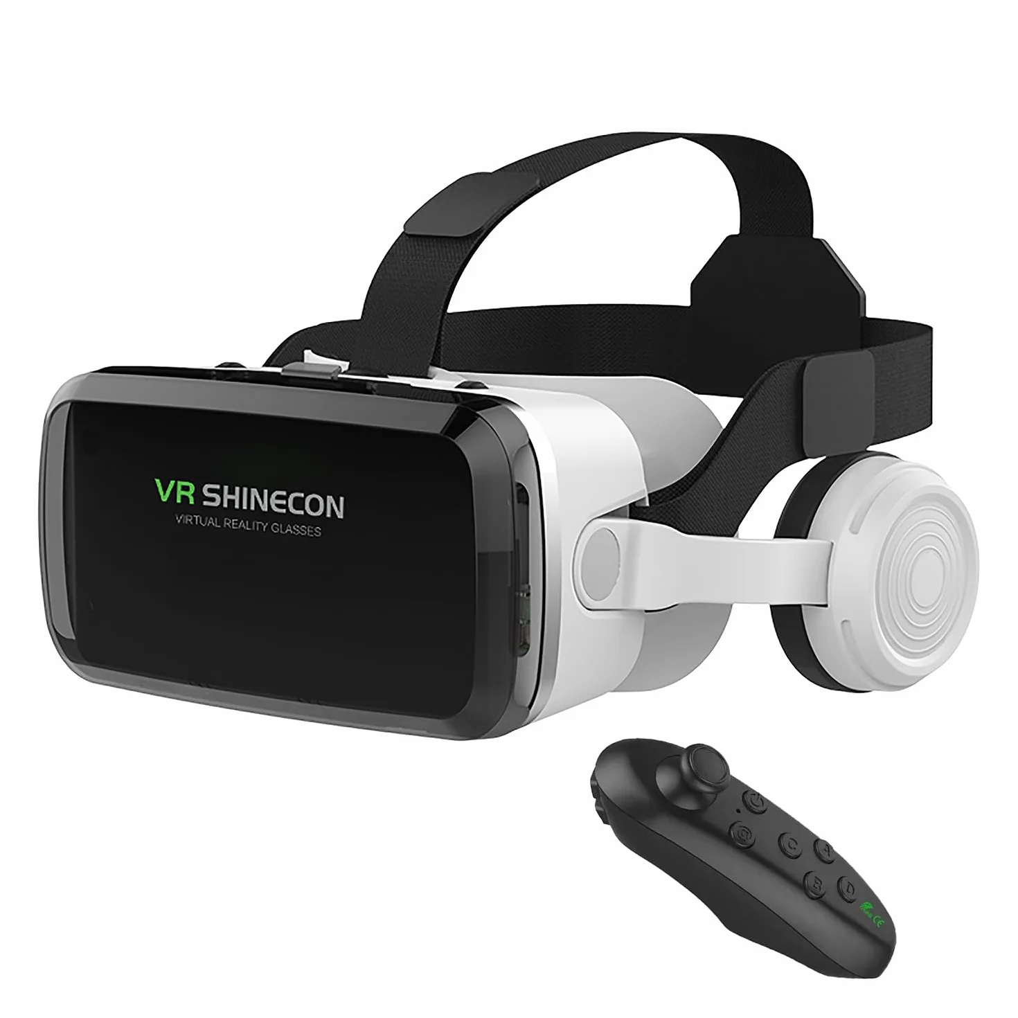 LONGLU Cuffie VR per telefoni cellulari con schermo da 4,7 a 6,7 pollici, occhiali di realtà virtuale 3D Bluetooth con controller compatibile con iPhone e Samsung Android Cellphone ecc. (con