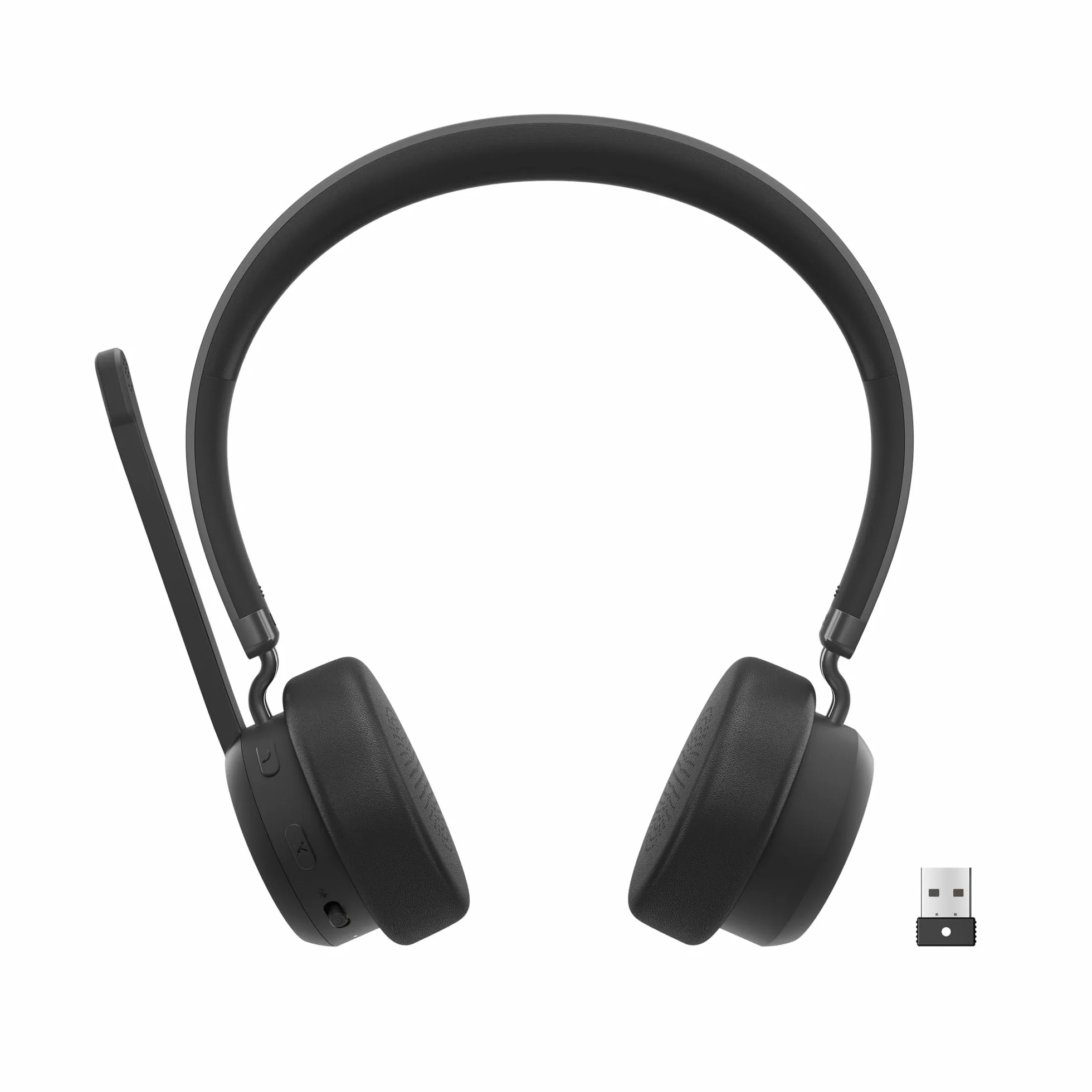 Lenovo Cuffie VoIP wireless con microfono (Certificate Microsoft Teams) collegamento Bluetooth con doppia connessione (+ dongle USB-A), fino a 60 ore di utilizzo ricarica con cavo Type-C
