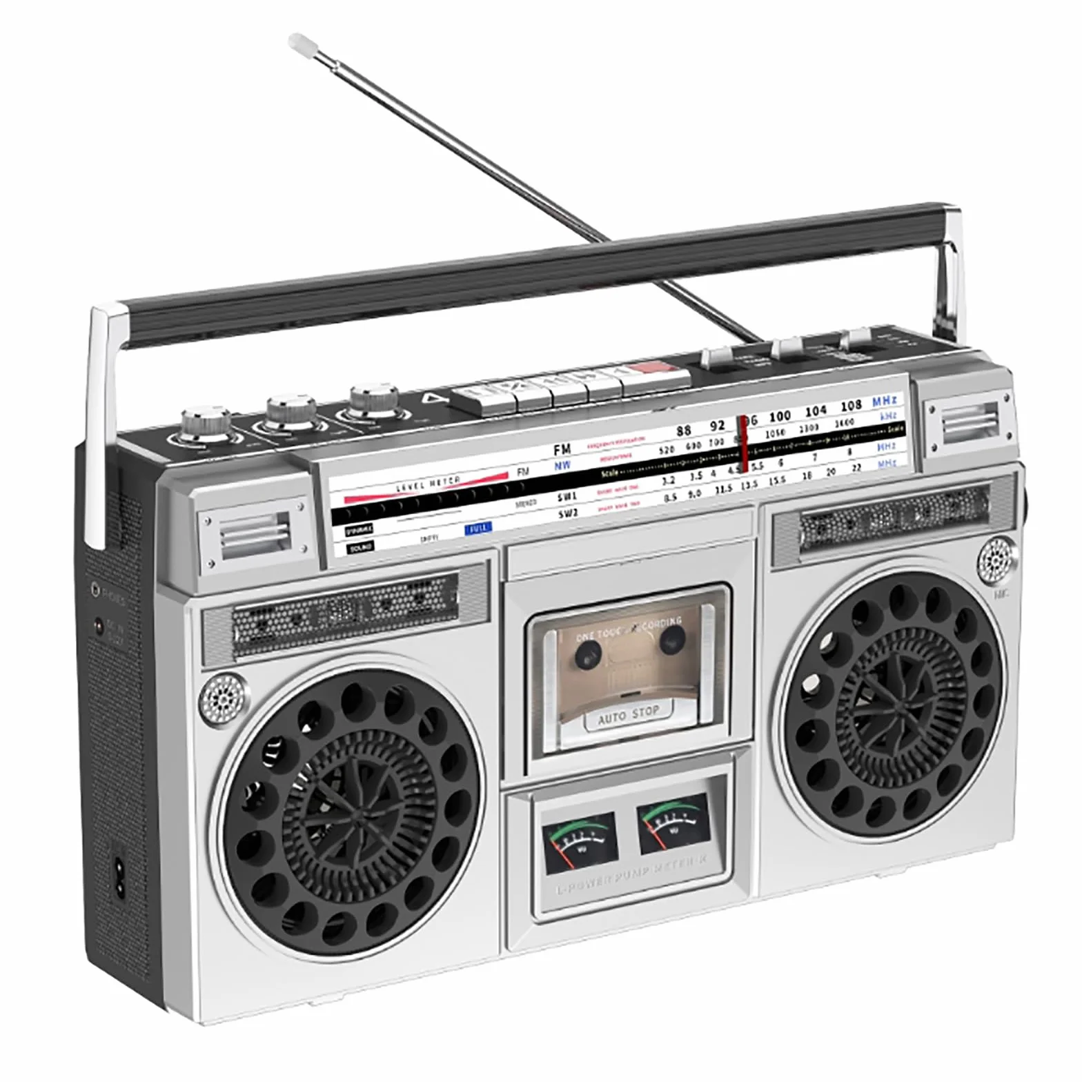 Boombox con lettore cassette retrò con Bluetooth e riproduzione USB - Include funzione di registrazione per raduni familiari e viaggi