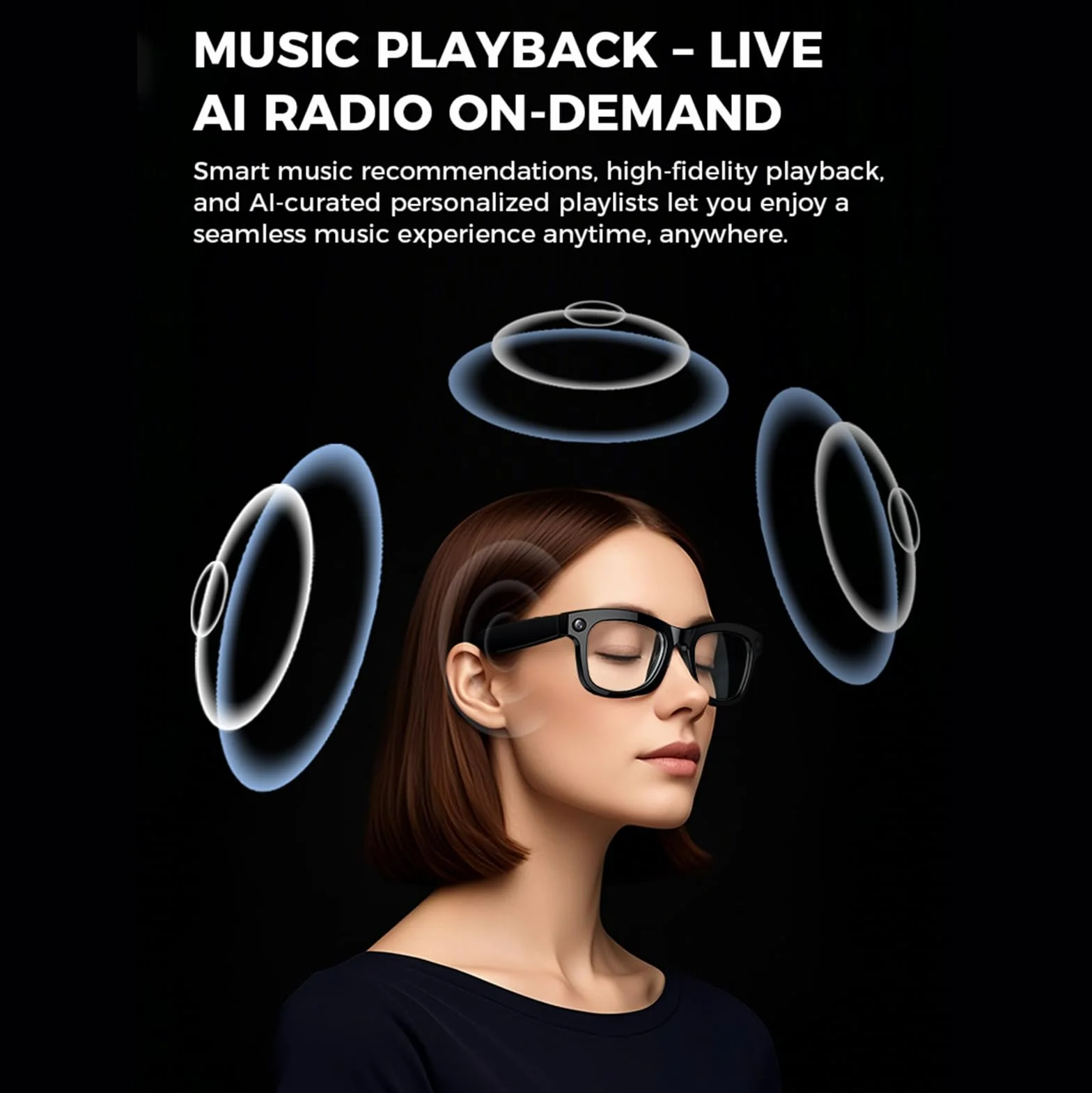 Occhiali intelligenti IA, fotocamera HD da 500 W, controllo vocale, traduzione ChatGPT integrata,Wi-Fi 4.0,Bluetooth 5.3,occhiali da sole intelligenti con riprese in HD, per viaggi,musica e chiamate,A