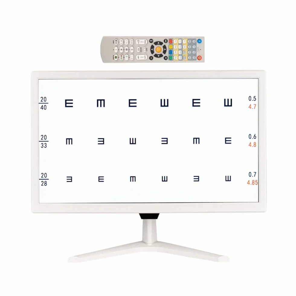 Vision Meter Digitale 19" LCD Misuratore ottico elettronico della vista con 44+ obiettivi visivi e 5 metodi di visualizzazione Proiettore optometrico con telecomando