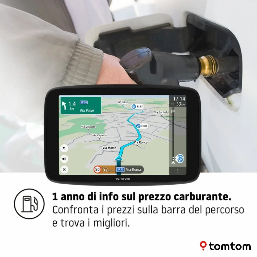 Navigatore satellitare per camper, caravan e roulotte GO Camper Max con schermo HD da 7", PDI per camper, caravan e roulotte, aggiornamenti Wi-Fi, TomTom Traffic, avvisi autovelox e mappe del mondo