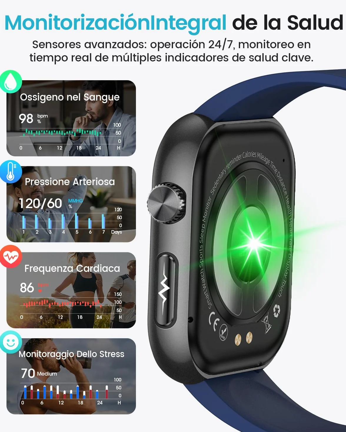 2026 Nuovo Smartwatch Uomo con ECG, HRV, 𝐆li𝐜𝐞m𝐢𝐚, Pressione Sanguigna, 1,97" AMOLED Salute Orologio Fitness con Monitoraggio 24H Cardiofrequenzimetro, SpO2, Sonno, BMI, Temperatura, iOS Android