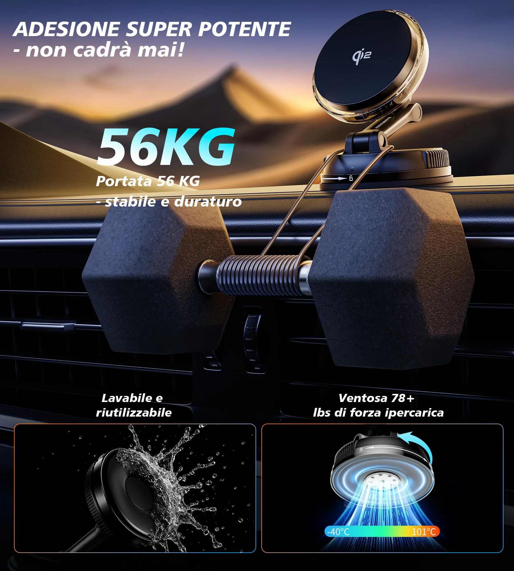 Qi2 15W Caricatore Wireless Auto Magsafe con Ventola di Raffreddamento, [Caricatore Rapido Refrigerante con Luci RGB] Supporto Magnetico Telefono Wireless Auto Compatibile con iPhone 17/16/15/14/13/12