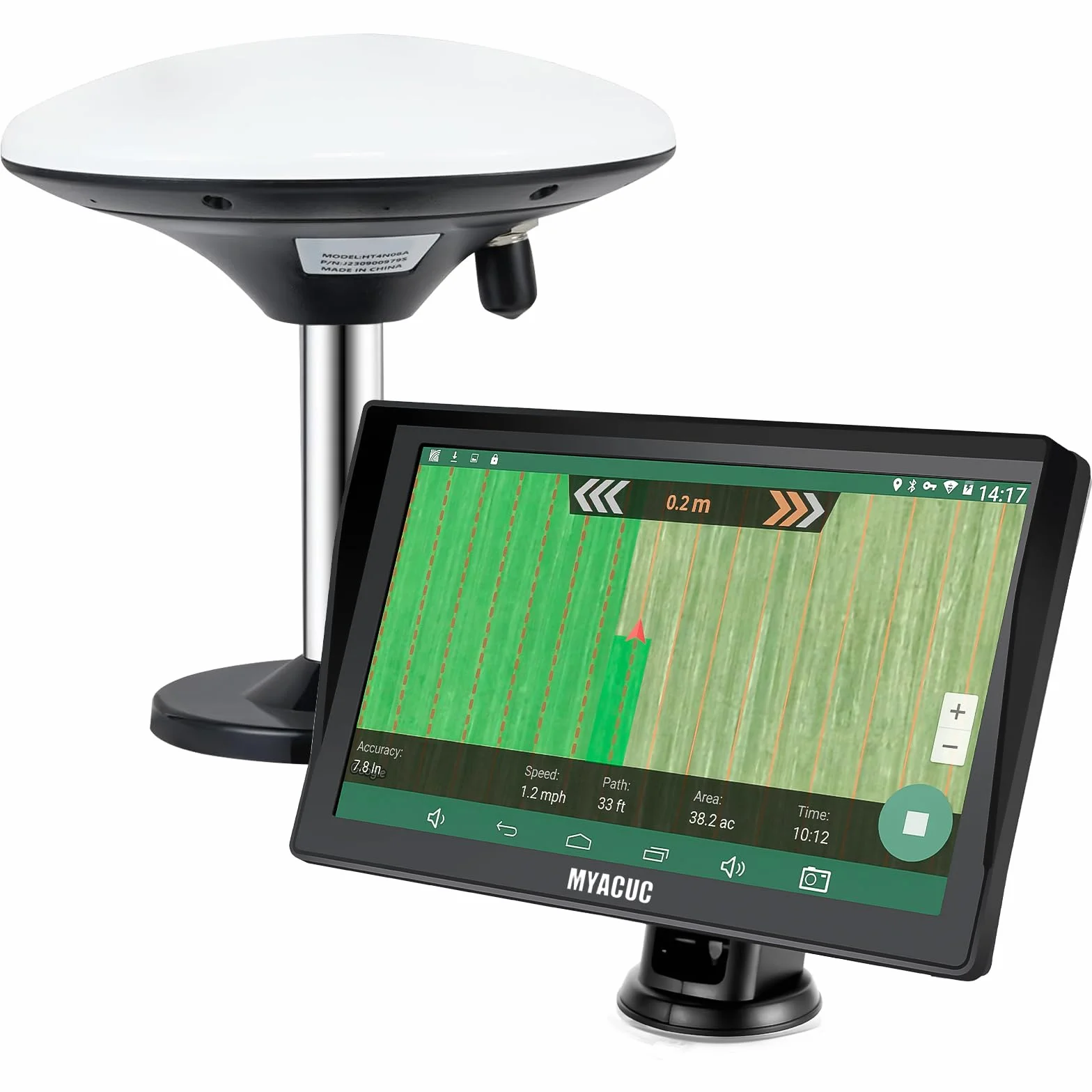Navigatore GPS per Trattore per l’Agricoltura di Precisione, Navigatore Agricolo GNSS con Schermo Touch da 9", Adatto a Irrorazione, Aratura e Semina, Posizionamento Automatico