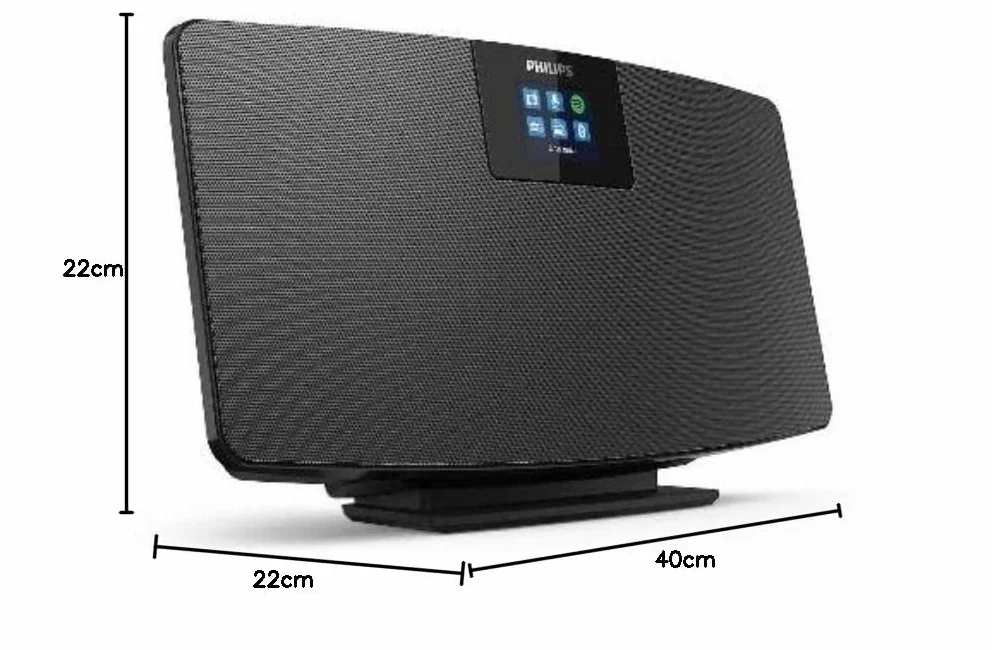 Philips M2805/10 Radio Internet Bluetooth Wi-Fi Spotify Connect Alarm Stereo TFT Display Nero