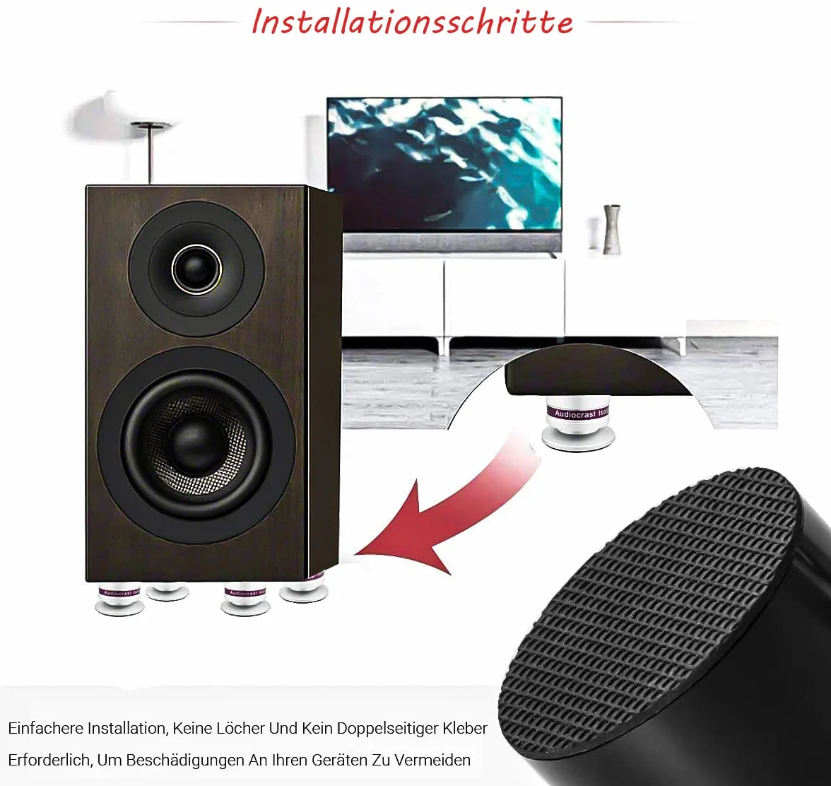 Tertullus Set 4 punte subwoofer regolabili altezza sottobicchieri piedini HiFi altoparlanti carico 50 kg