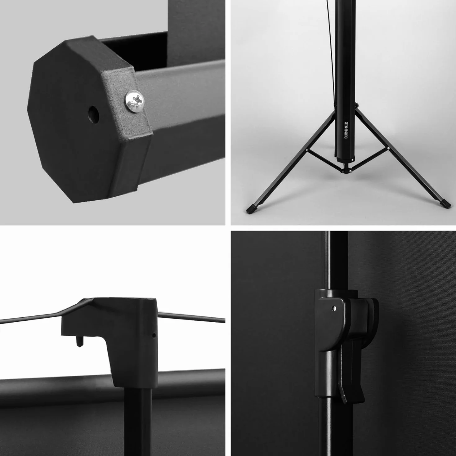 Duronic TPS75 16/9 schermo di proiezione opaco, per case, uffici, scuole, teatri e cinema, con treppiede| Schermo da 75” – area proiettata 166 x 93| Montabile a parete o a soffitto