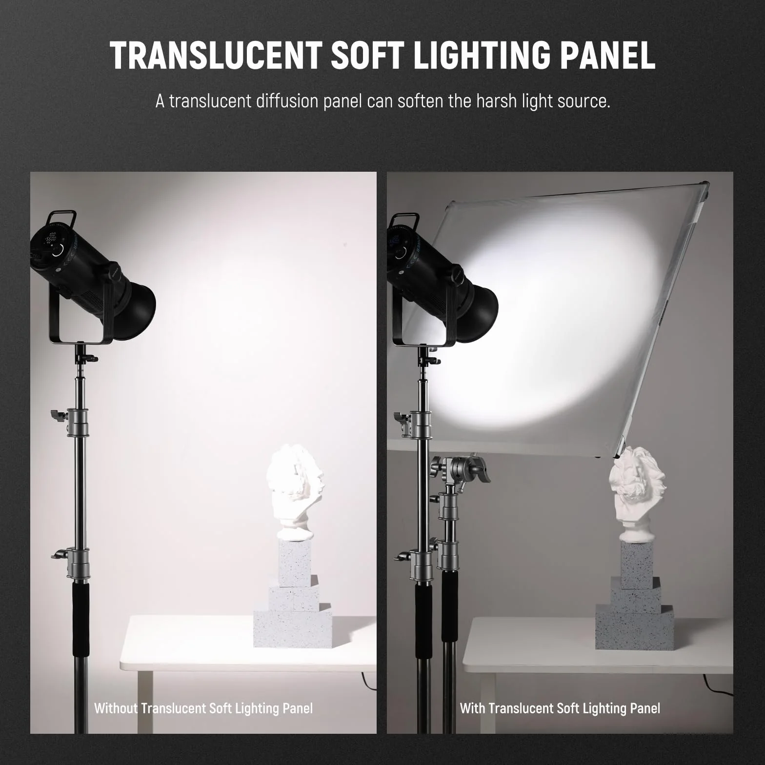 NEEWER Kit di Pannello Diffusore di Luce Scrim con Pellicola Riflettente Argenta/Bianca, Telaio Pieghevole da 35"x35" con Maniglie Baby Pin 5/8" per Stativo C Diffusore 3 in 1 per Fotografia, SF9090F