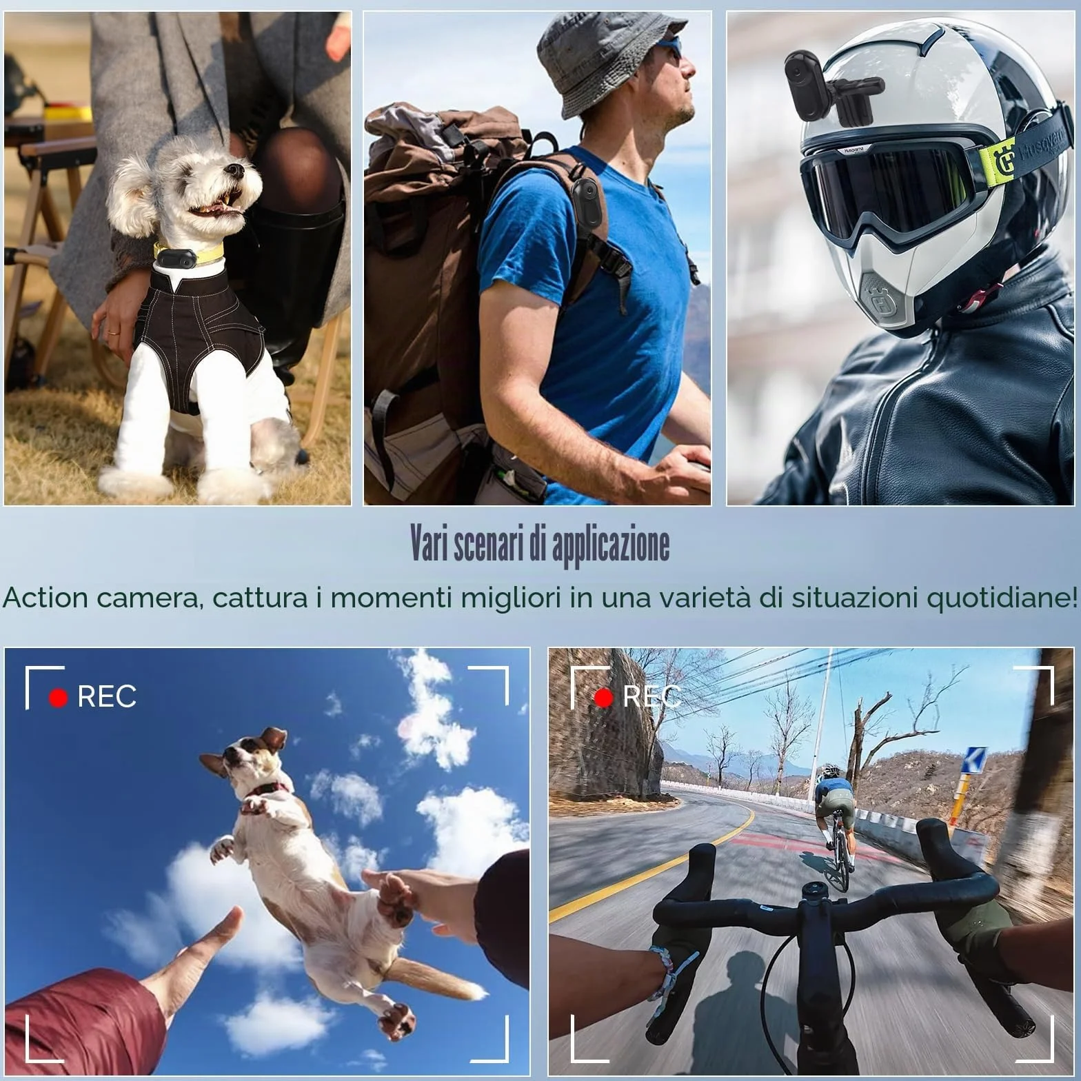 Action Camera Mini Magnetica Portatile 1080P HD 64G 130° Grandangolo Senza Fili per Sport Esterni
