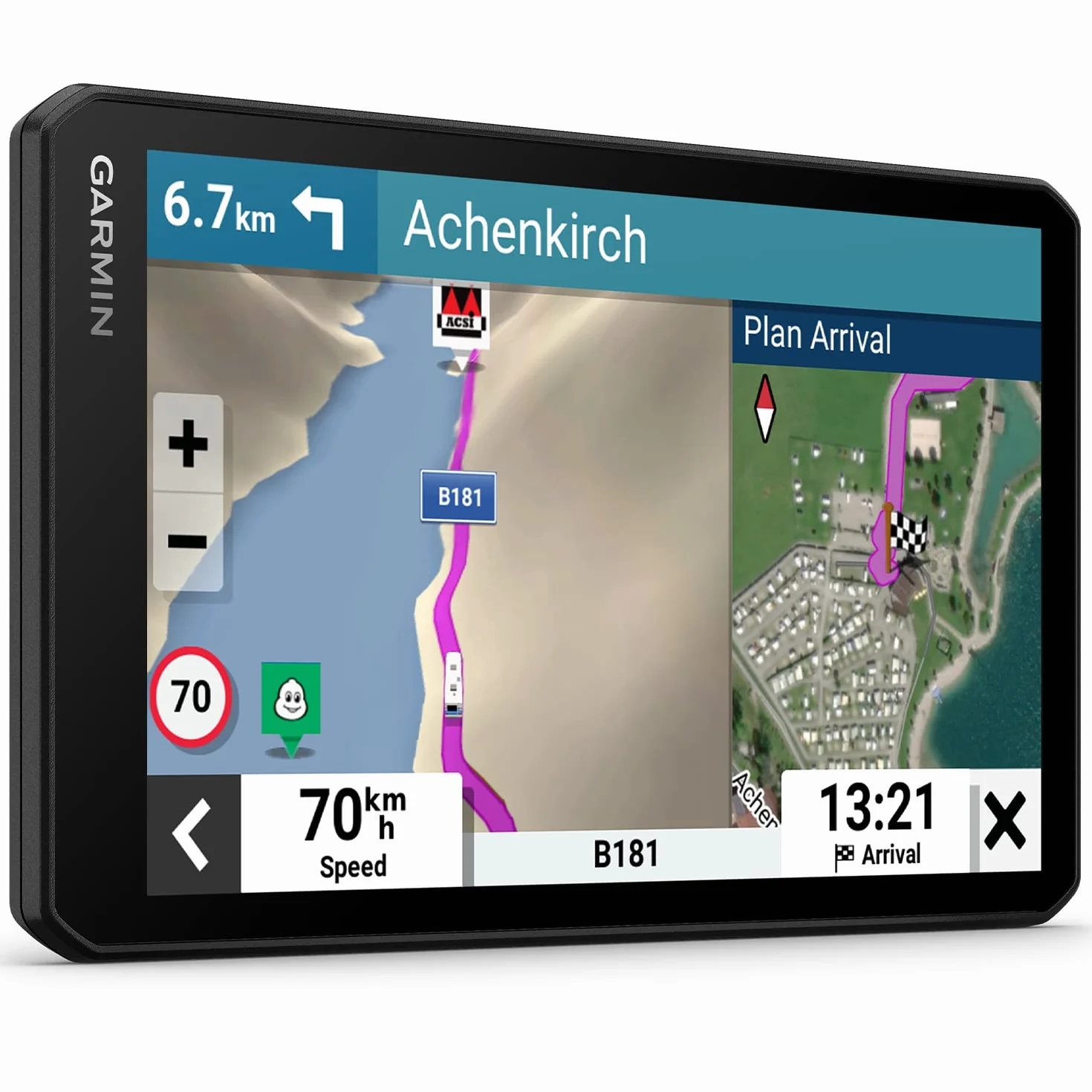 Garmin CamperCam 795 MT-D, Navigatore GPS per Camper e Caravan, Dash Cam integrata, Registra video a ciclo continuo, Salvataggio automatico, Infotraffico DAB